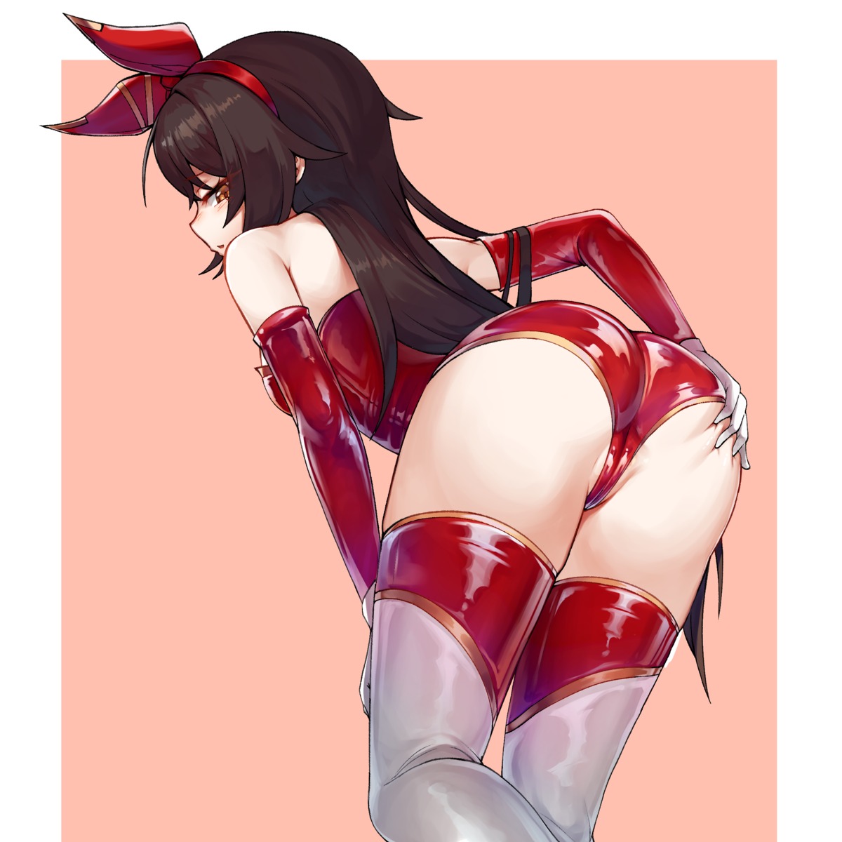 amber_(genshin_impact) ass ass_grab cameltoe genshin_impact leotard mastgg no_bra thighhighs