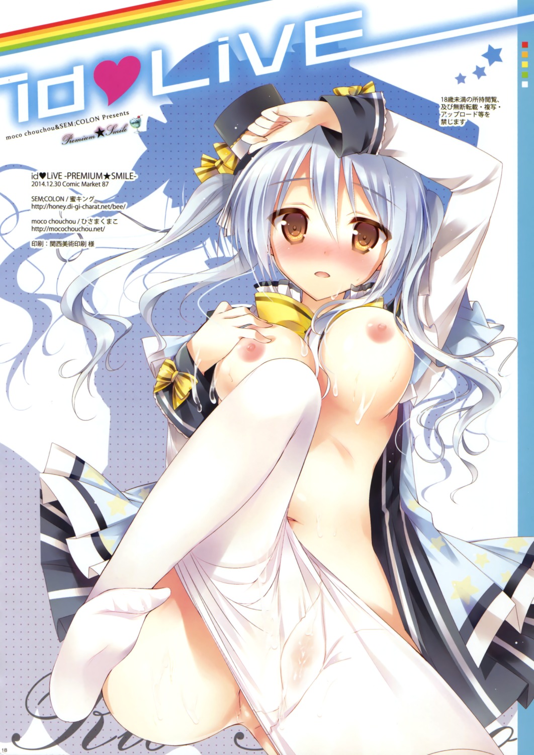 breasts cum dress hisama_kumako moco_chouchou nipples no_bra nopan open_shirt pantyhose pussy_juice rio_sorano sem;colon