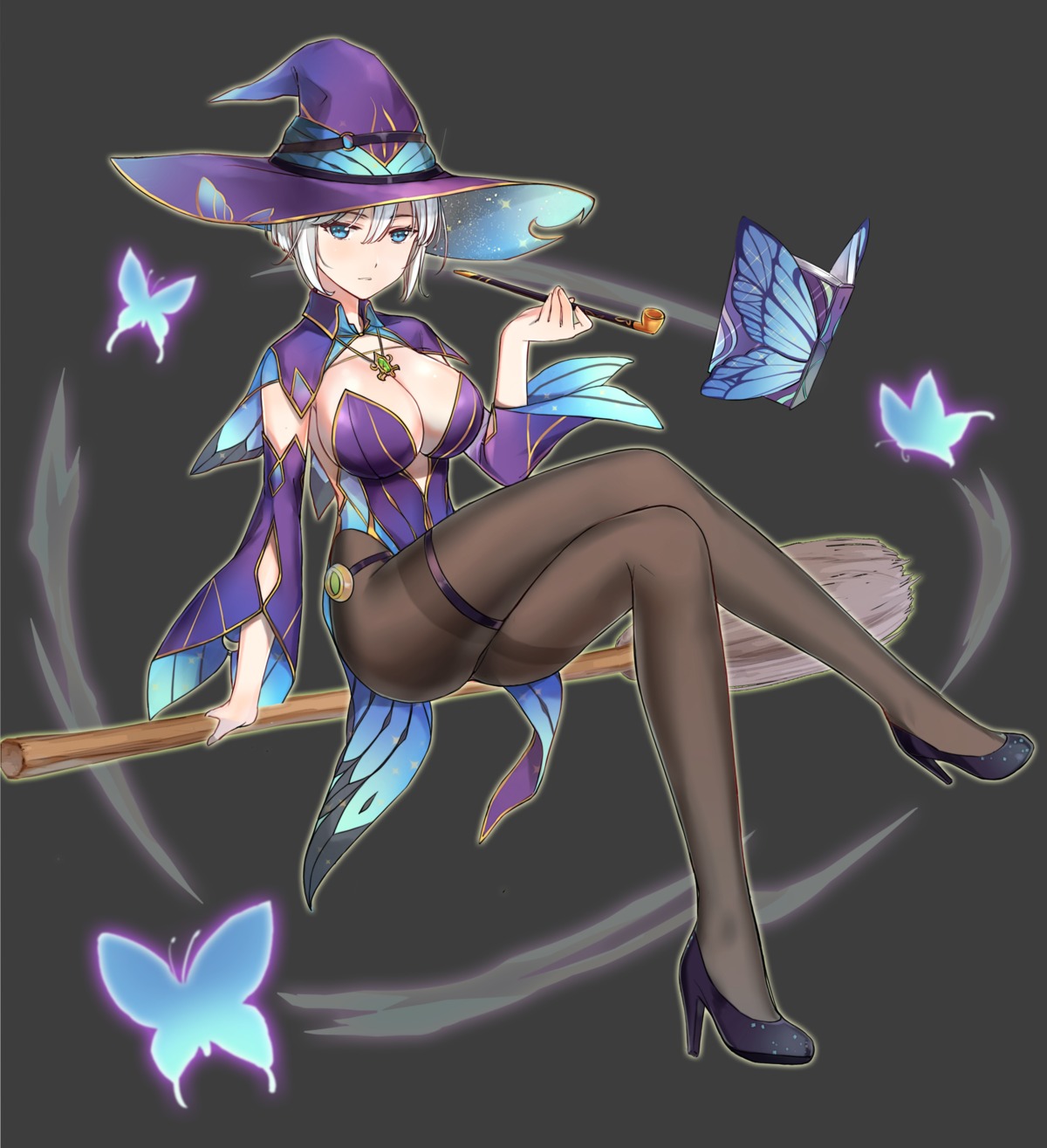 garter heels leotard no_bra pantyhose tagme witch