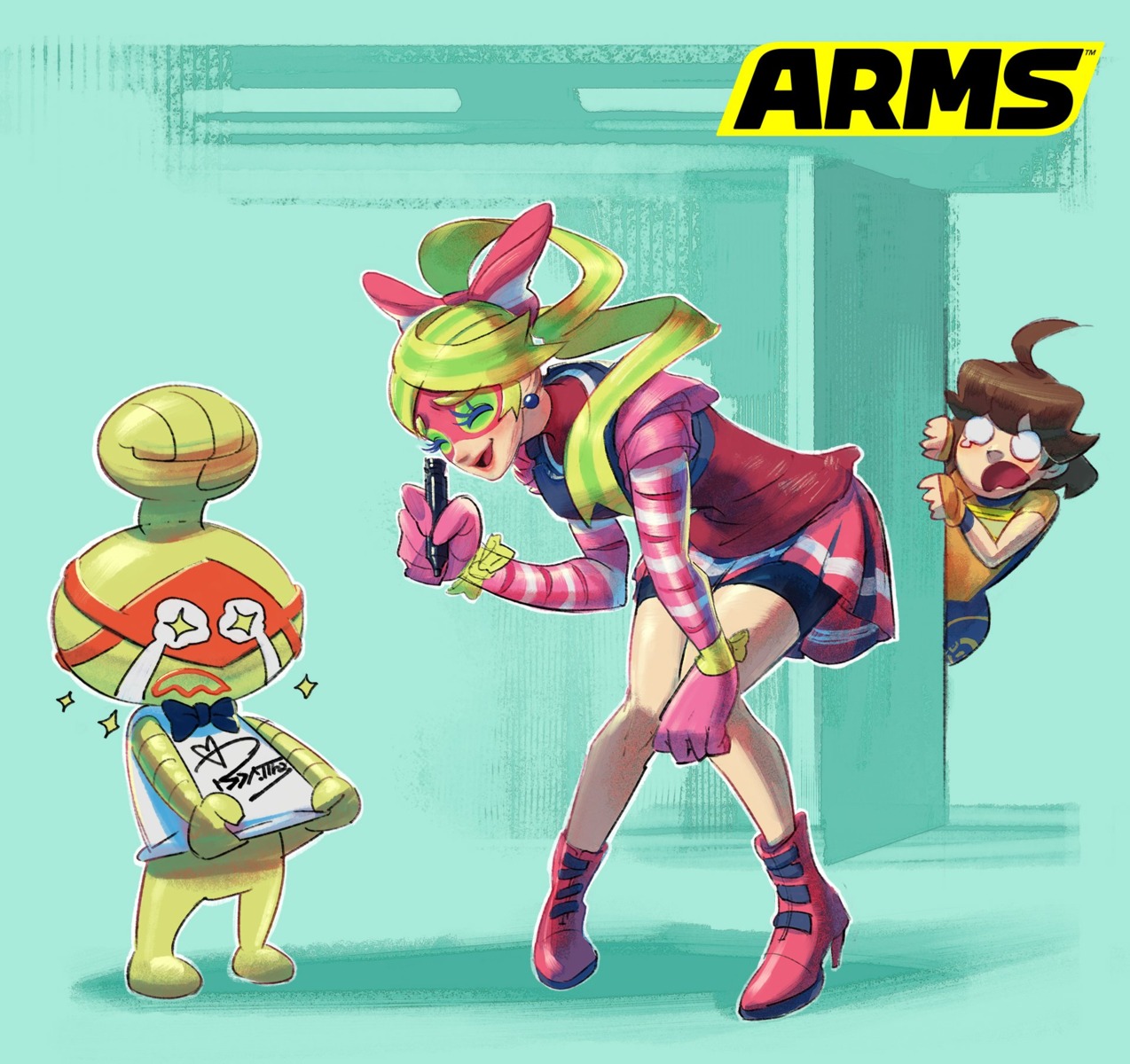 arms heels mechanica nintendo ribbon_girl