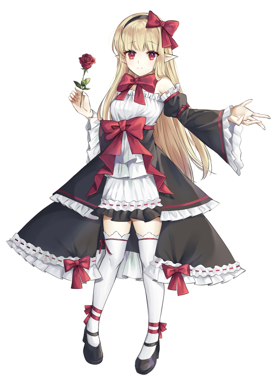 dress heels poho pointy_ears thighhighs