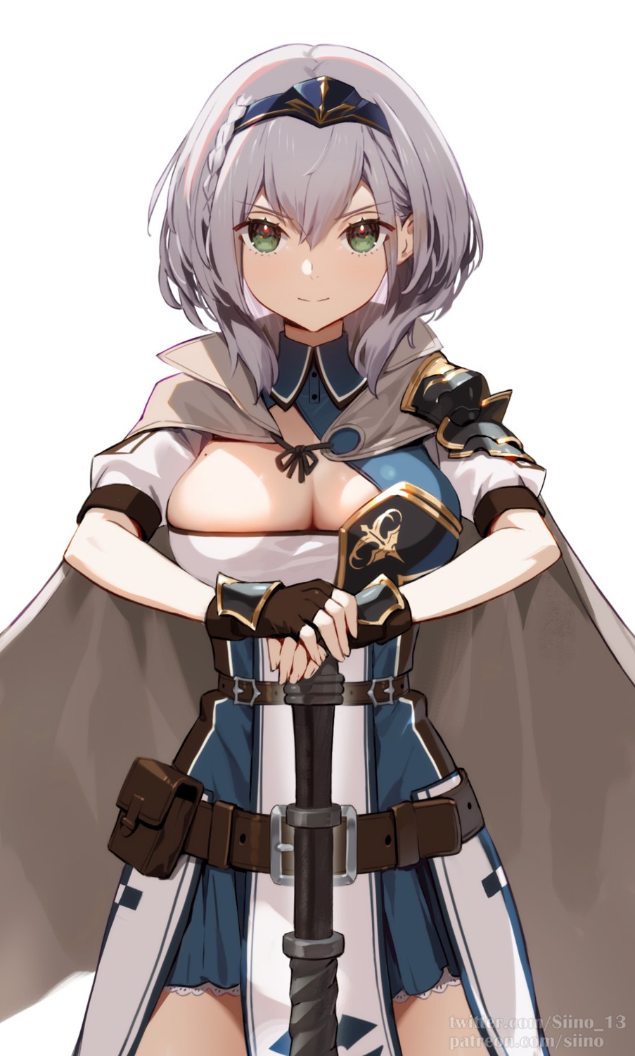 armor hololive no_bra shirogane_noel siino weapon