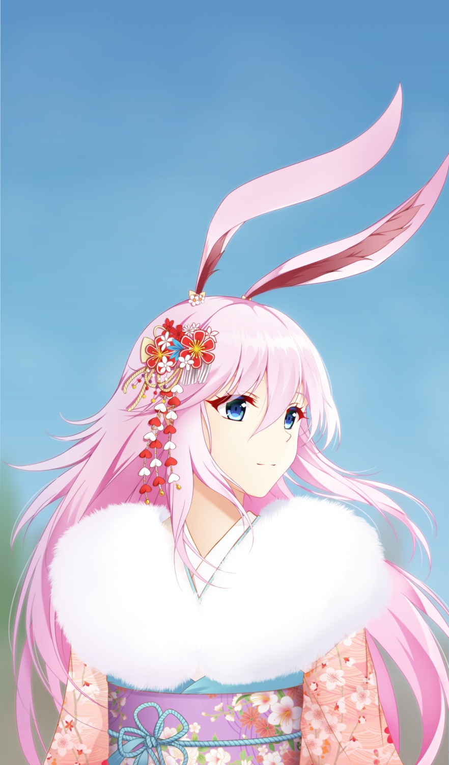 animal_ears benghuai_xueyuan bunny_ears japanese_clothes rko_(a470350510) yae_sakura_(benghuai_xueyuan)