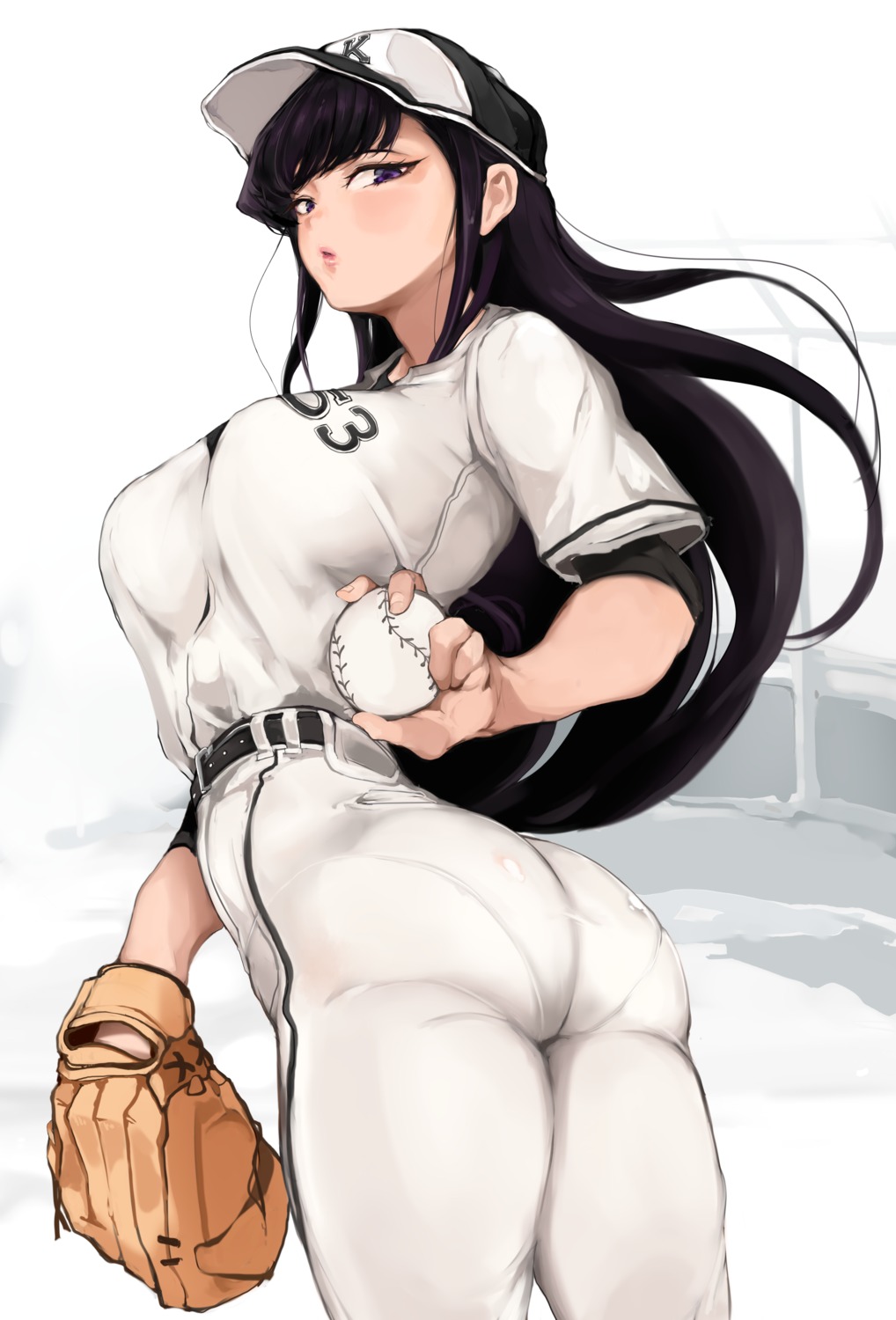 ass baseball komi-san_wa_komyushou_desu. komi_shouko ogata_mamimi uniform