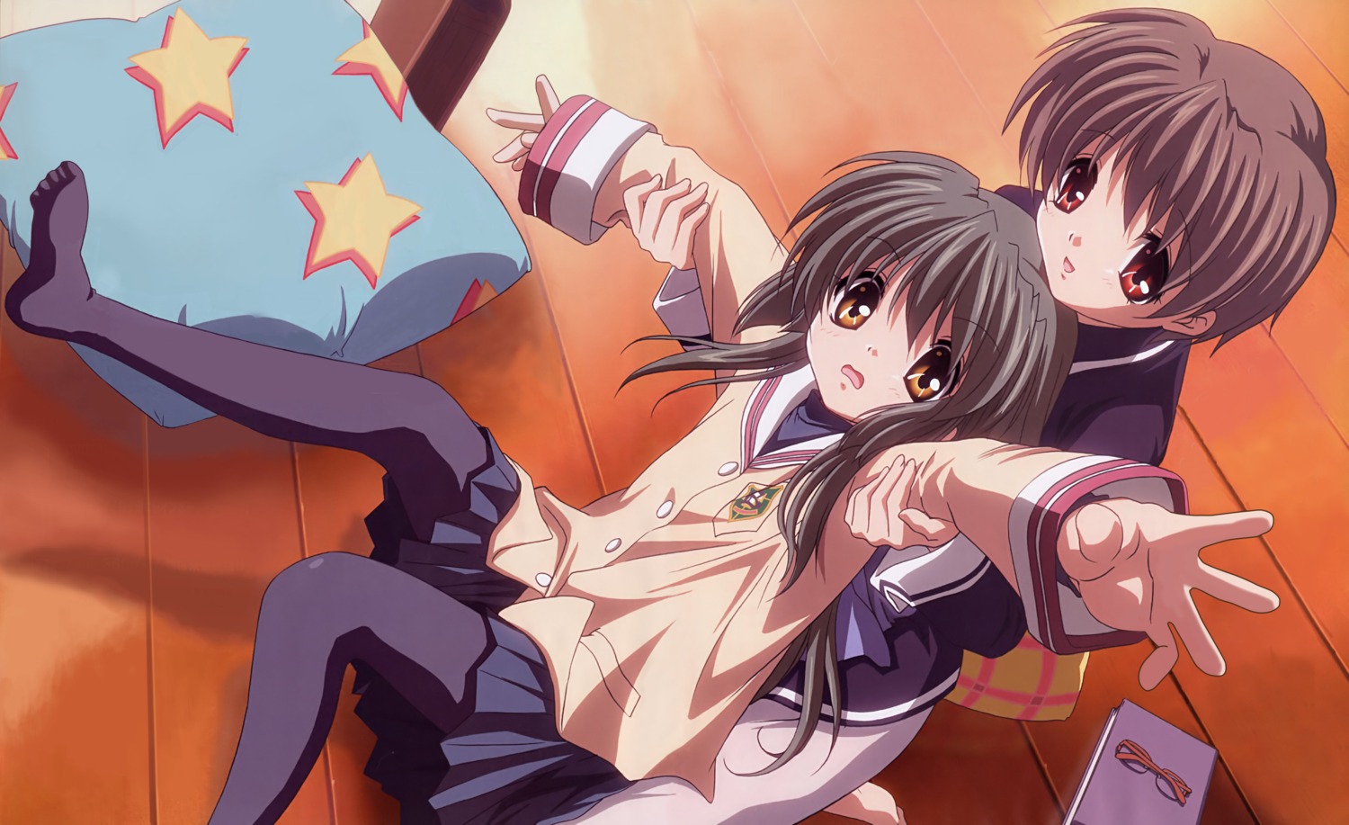 clannad ibuki_fuuko ibuki_kouko ikeda_kazumi pantyhose seifuku