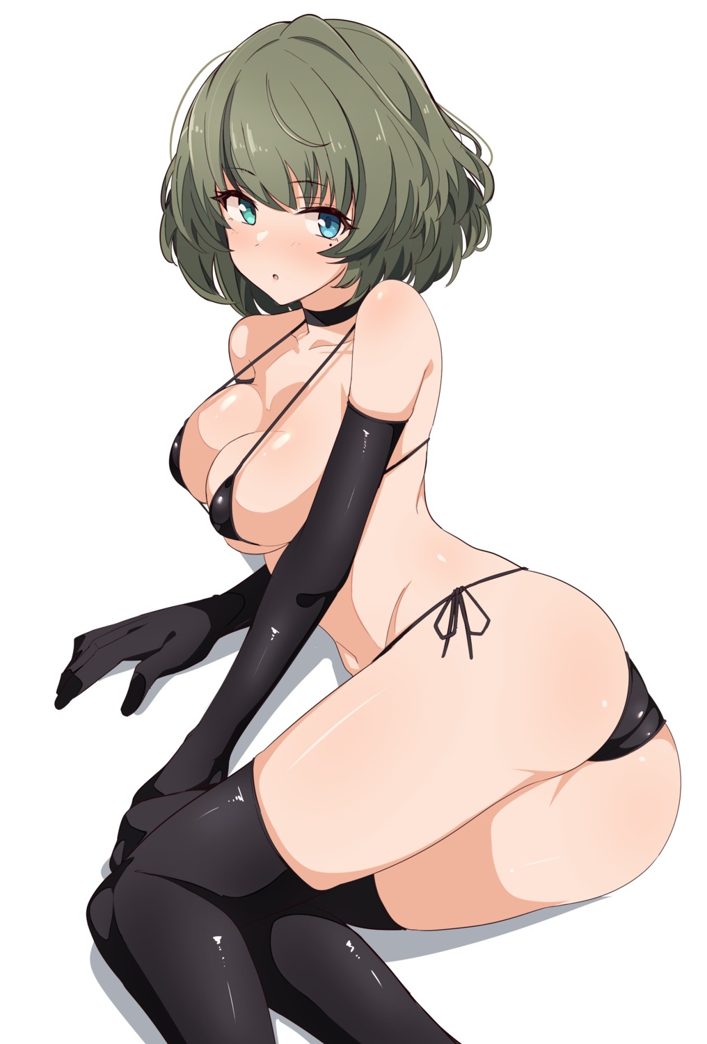 ass bikini erect_nipples seihekiog swimsuits takagaki_kaede the_idolm@ster the_idolm@ster_cinderella_girls thighhighs thong