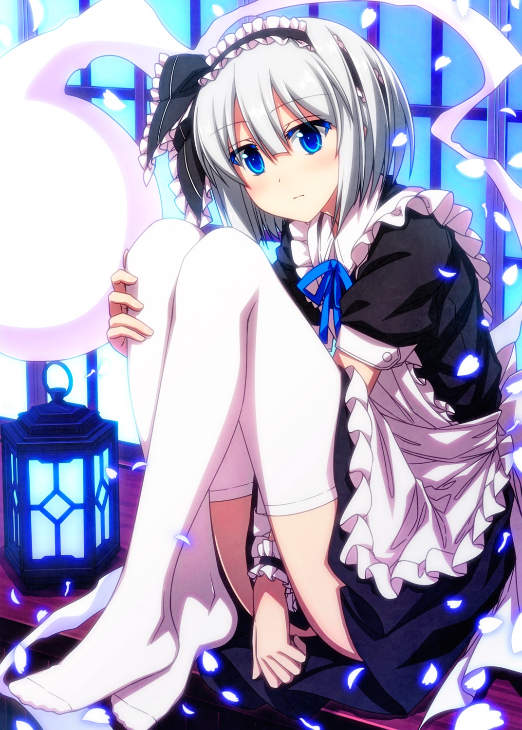 konpaku_youmu maid myon sazanami_mio thighhighs touhou