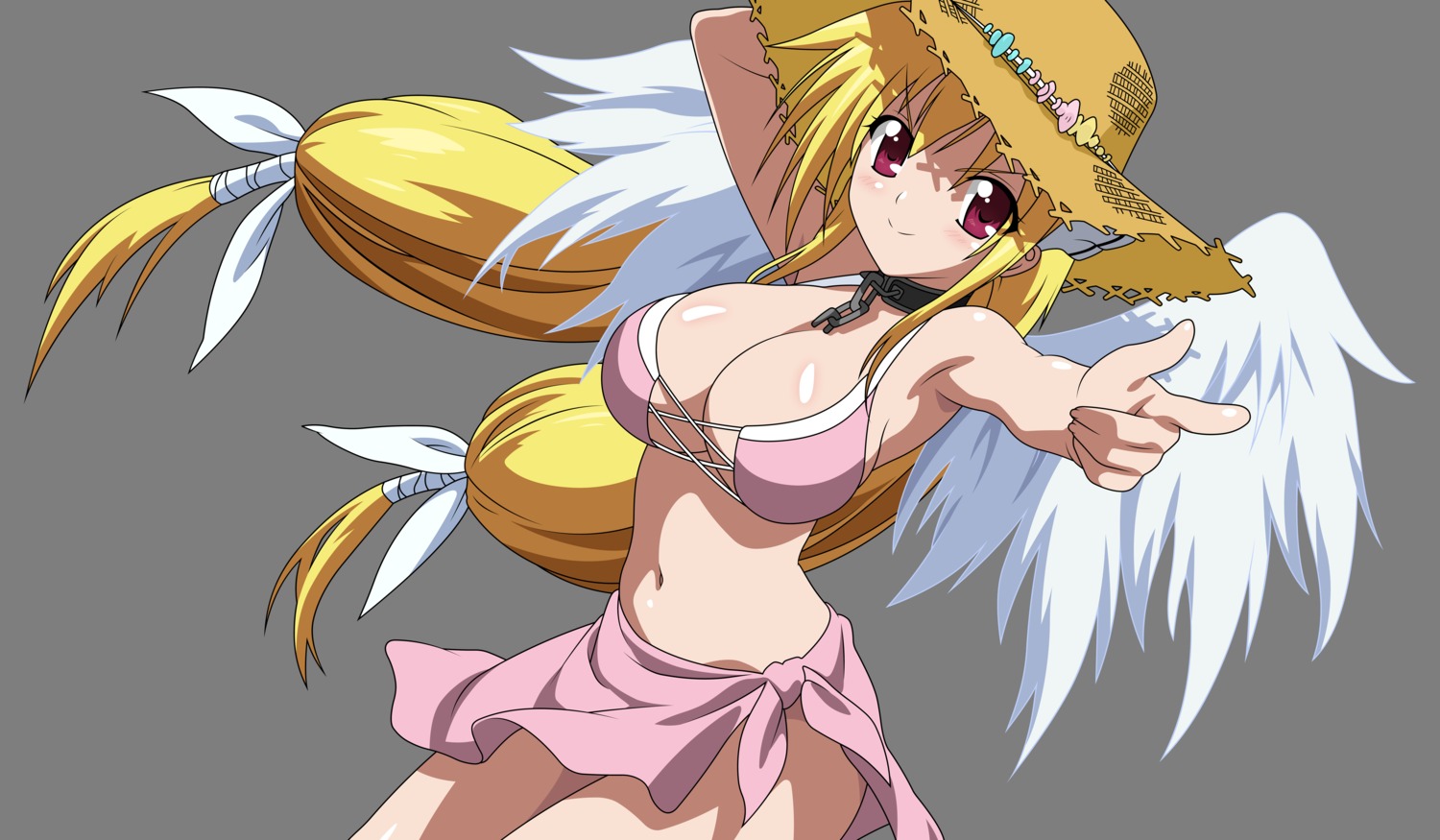 astraea bikini_top cleavage sora_no_otoshimono swimsuits transparent_png vector_trace wings