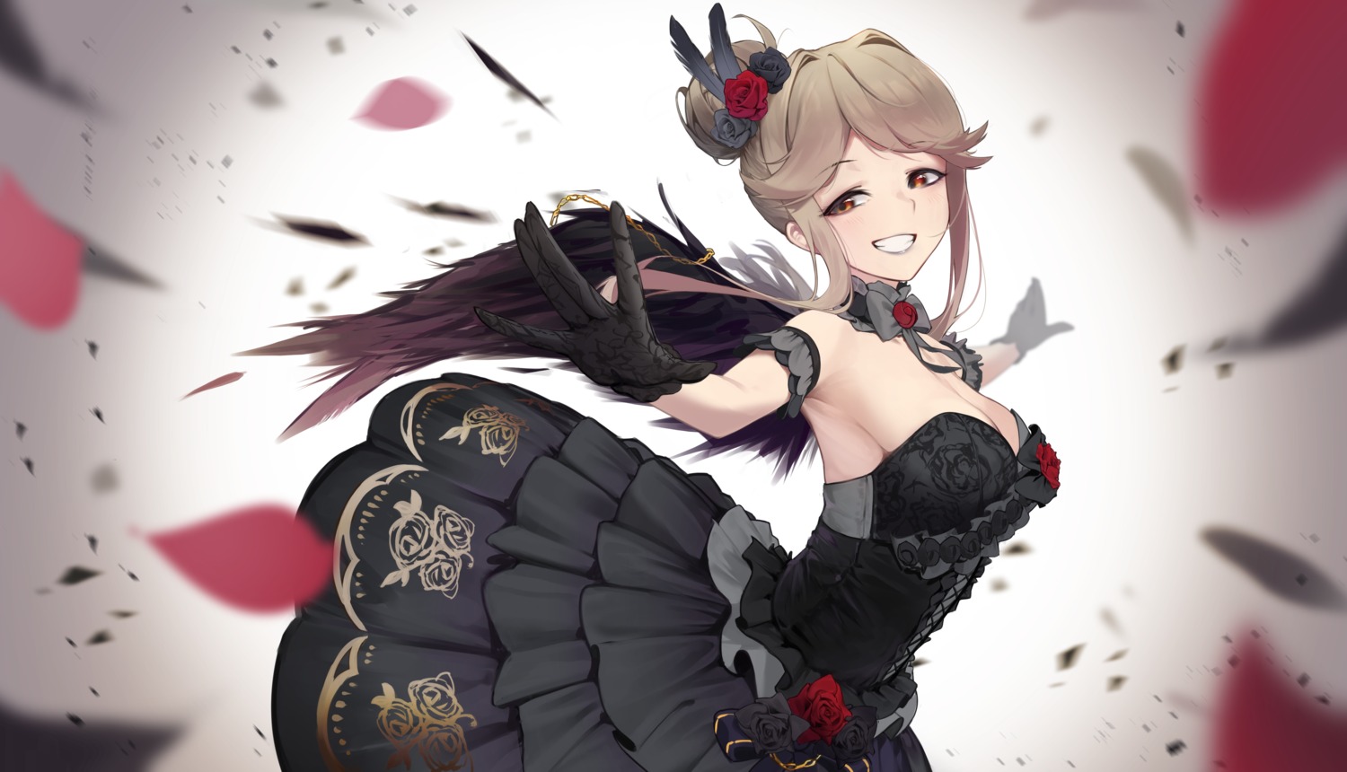 cleavage dress marrrrrr no_bra tenkuubashi_tomoka the_idolm@ster the_idolm@ster_million_live! wings