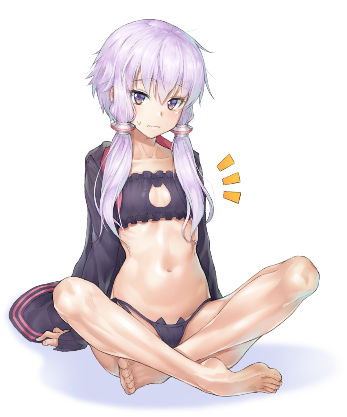 bra cleavage feet open_shirt pantsu s-goon string_panties vocaloid yuzuki_yukari