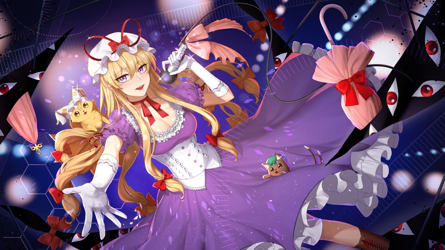 cleavage dress lem_tea touhou wallpaper yakumo_yukari