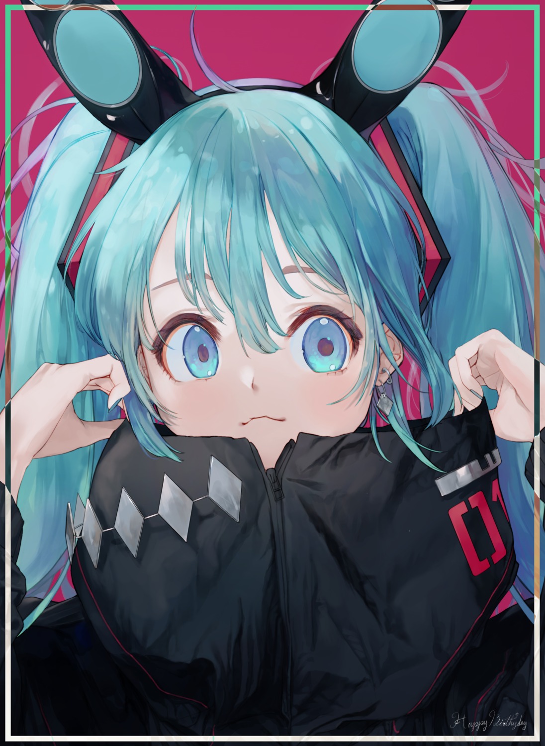 animal_ears bunny_ears hatsune_miku mile_(mil2) vocaloid