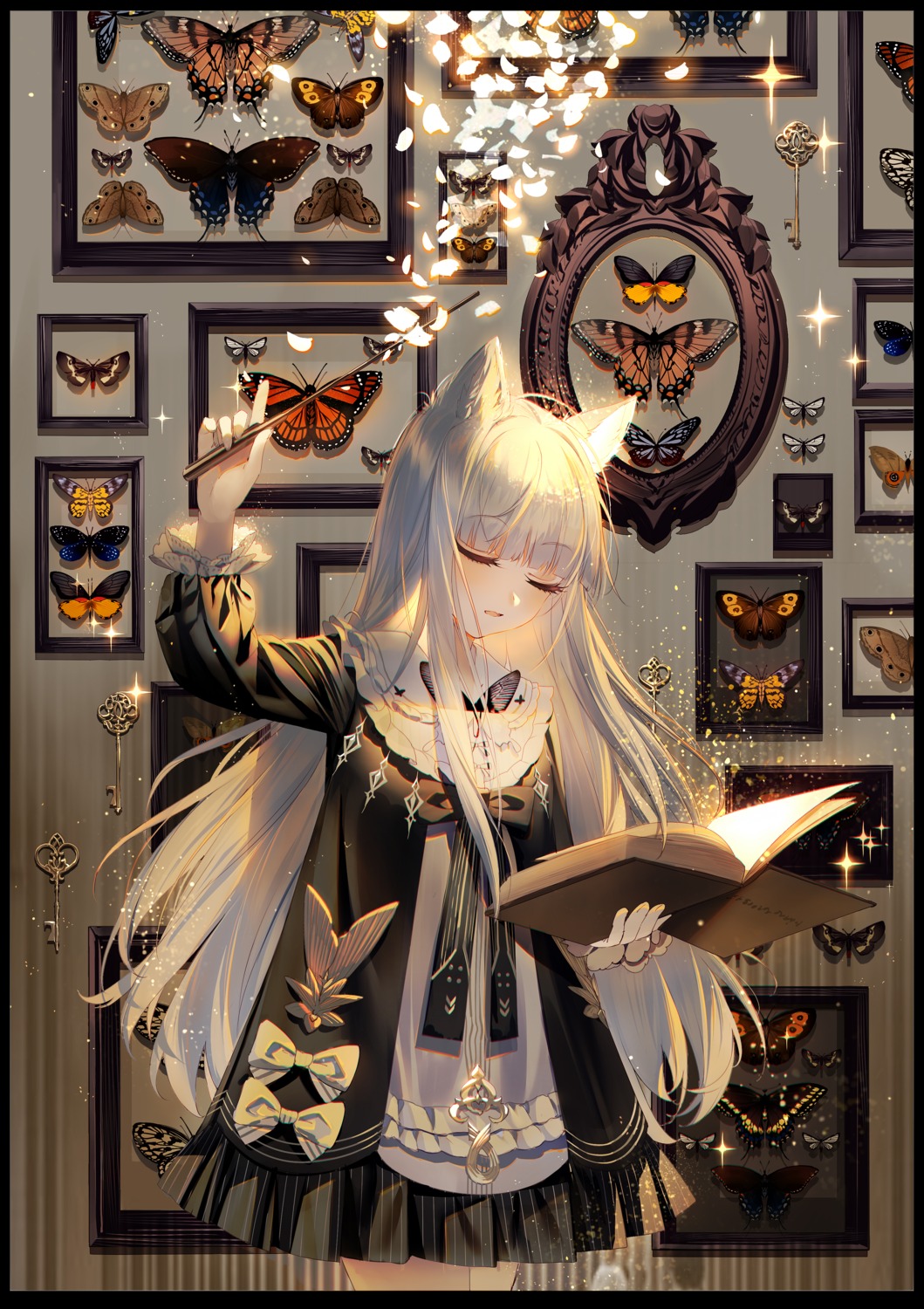 animal_ears dress ex_cabbage gothic_lolita lolita_fashion nekomimi weapon