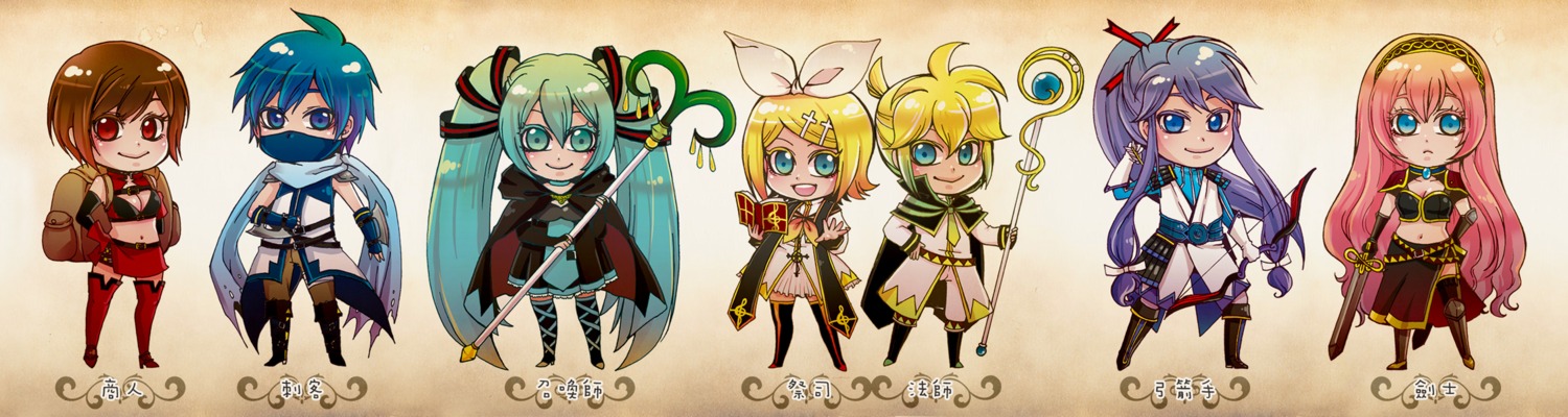 chibi hatsune_miku kagamine_len kagamine_rin kaito kamui_gakupo megurine_luka meiko nightcat vocaloid