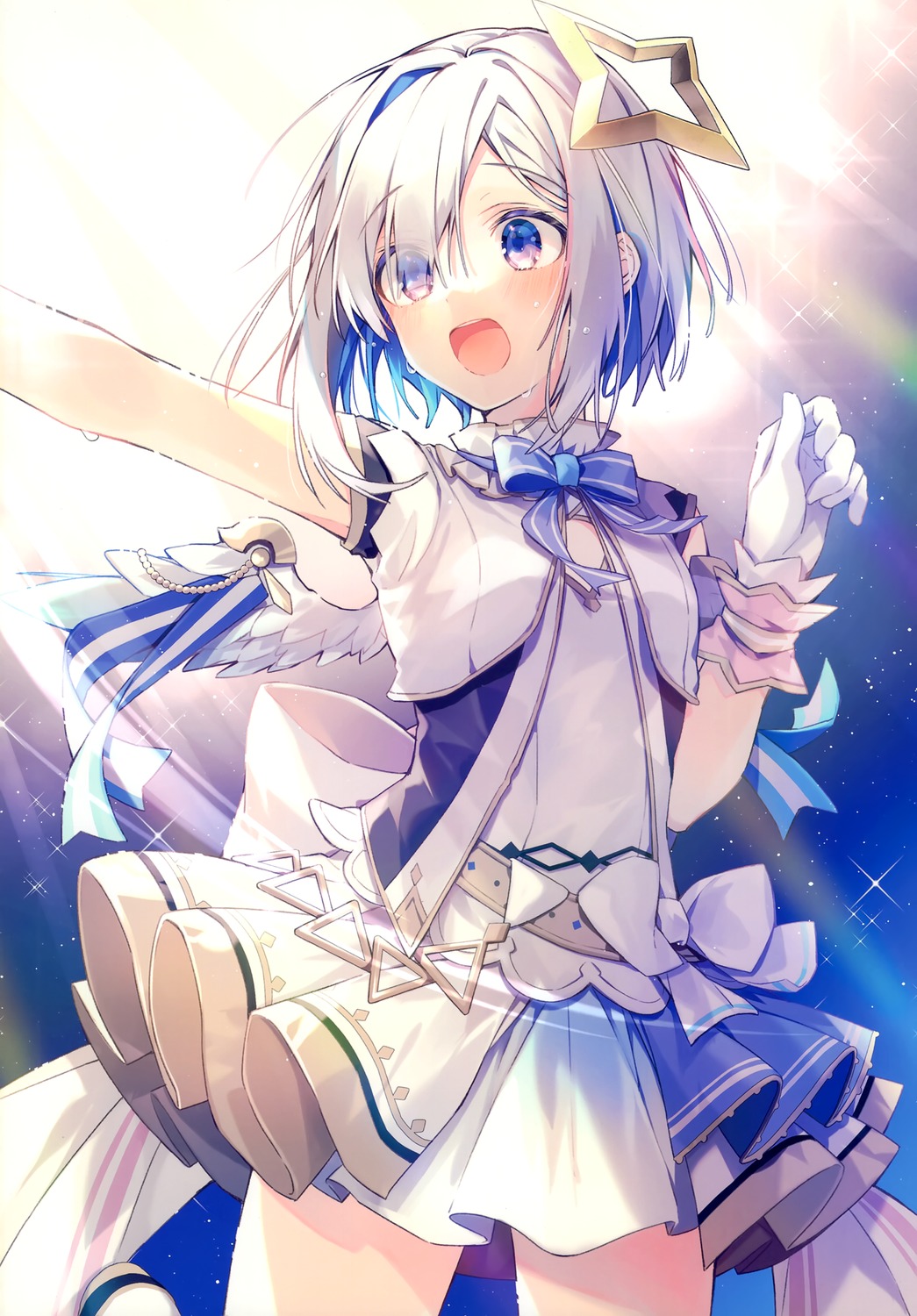 amane_kanata angel dress hololive oshioshio oshioshio_(circle) wings