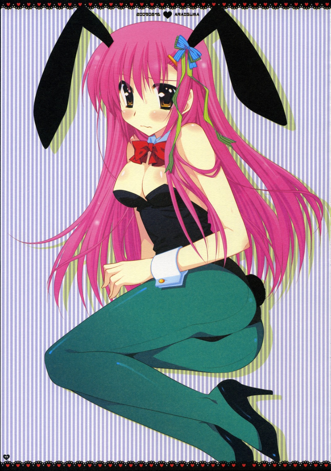 animal_ears araiguma bunny_ears bunny_girl cleavage hayate_no_gotoku katsura_hinagiku pantyhose pink