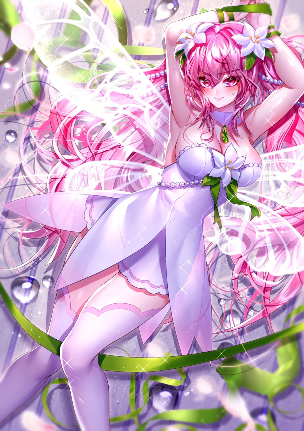 been bondage cameltoe dress elesis elsword fairy no_bra see_through thighhighs wings