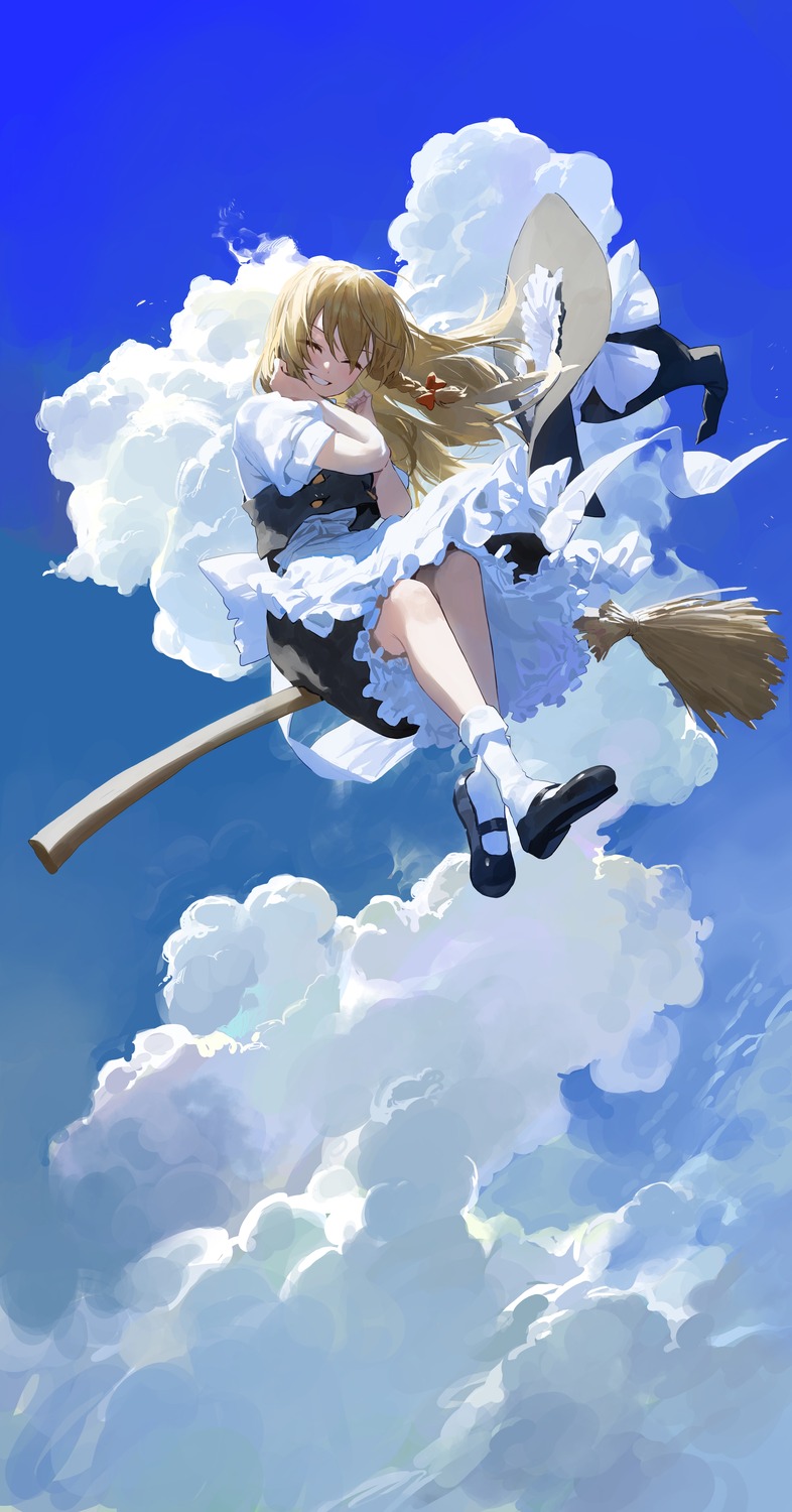 kirisame_marisa modare skirt_lift touhou witch