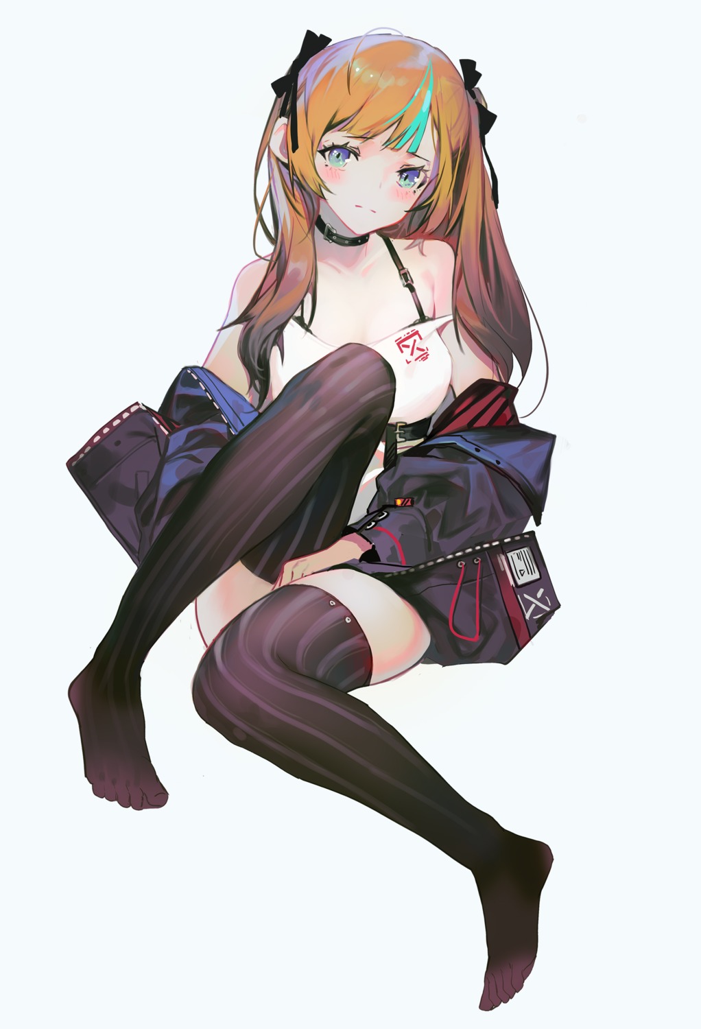 bra cleavage feet grandia_lee thighhighs