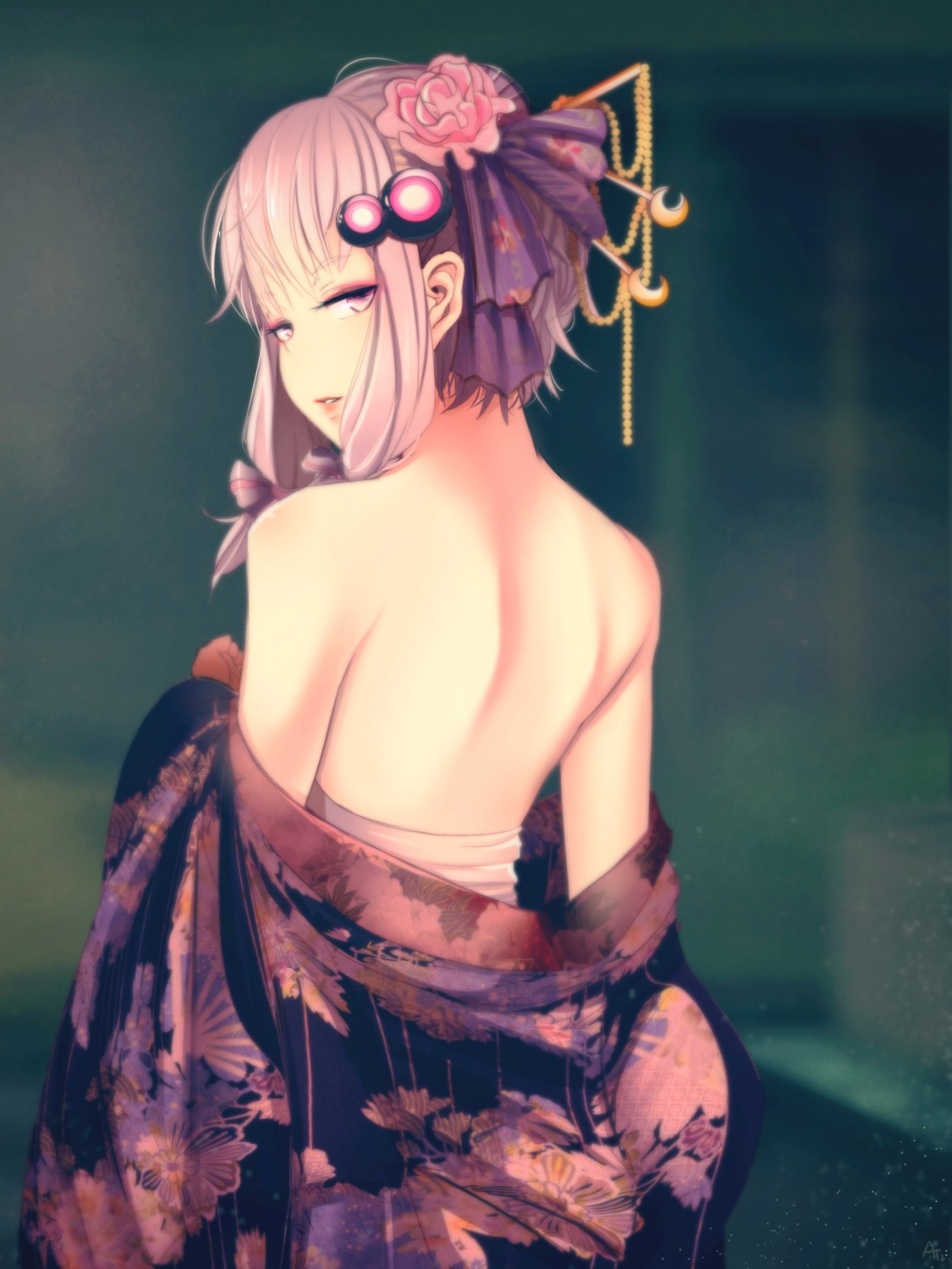 at2. kimono no_bra open_shirt vocaloid yuzuki_yukari