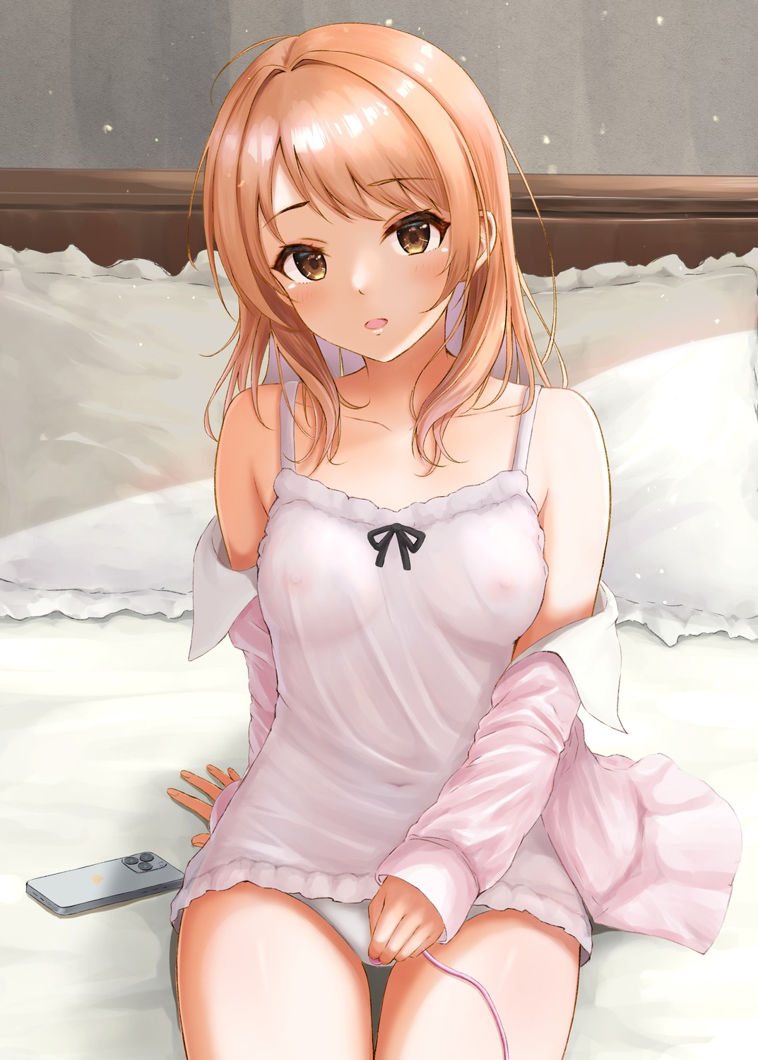 ca_paria houjou_karen lingerie masturbation nipples pantsu see_through the_idolm@ster the_idolm@ster_cinderella_girls vibrator