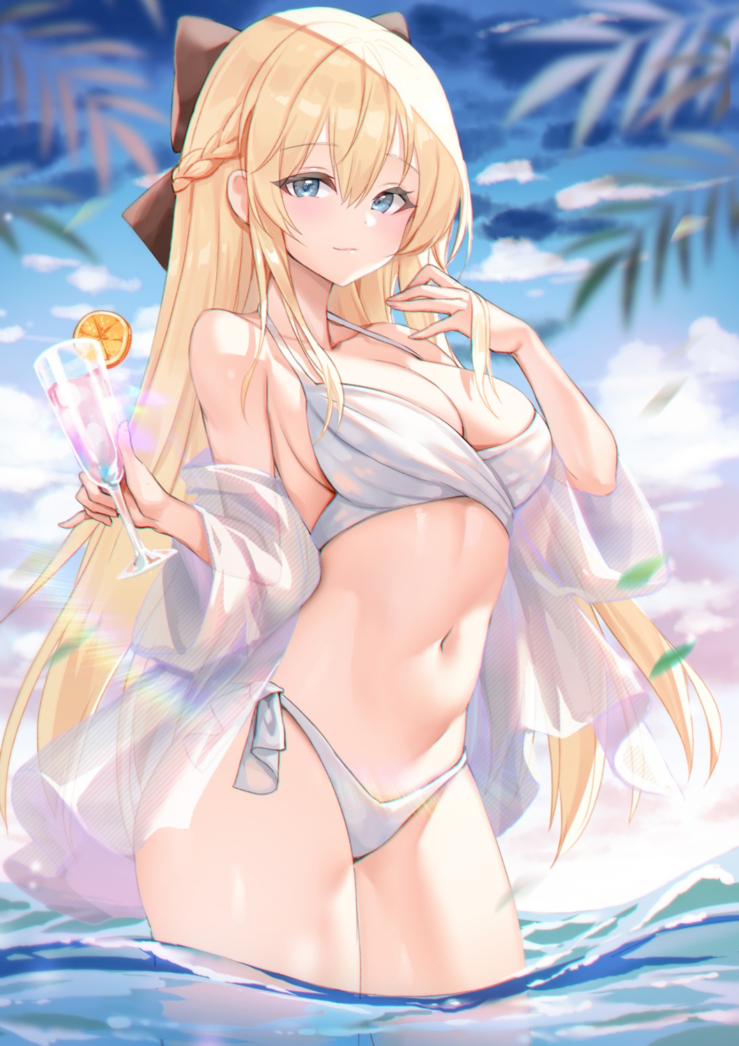 bikini open_shirt picter see_through sonya_(schan) swimsuits wet