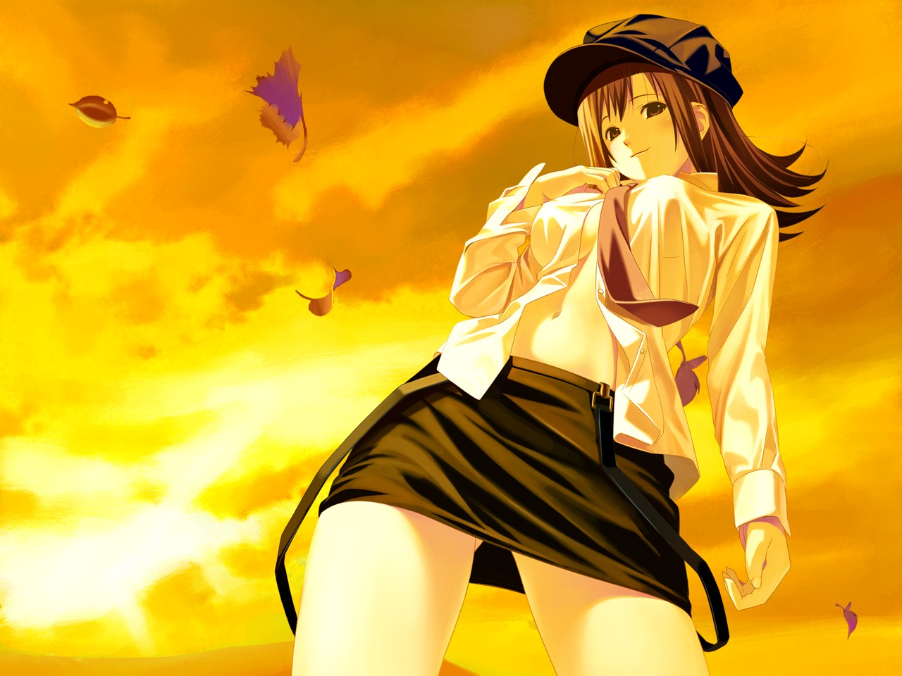 dress_shirt erect_nipples koutaro no_bra open_shirt pianissimo tachibana_mikage uncompressed_file wallpaper