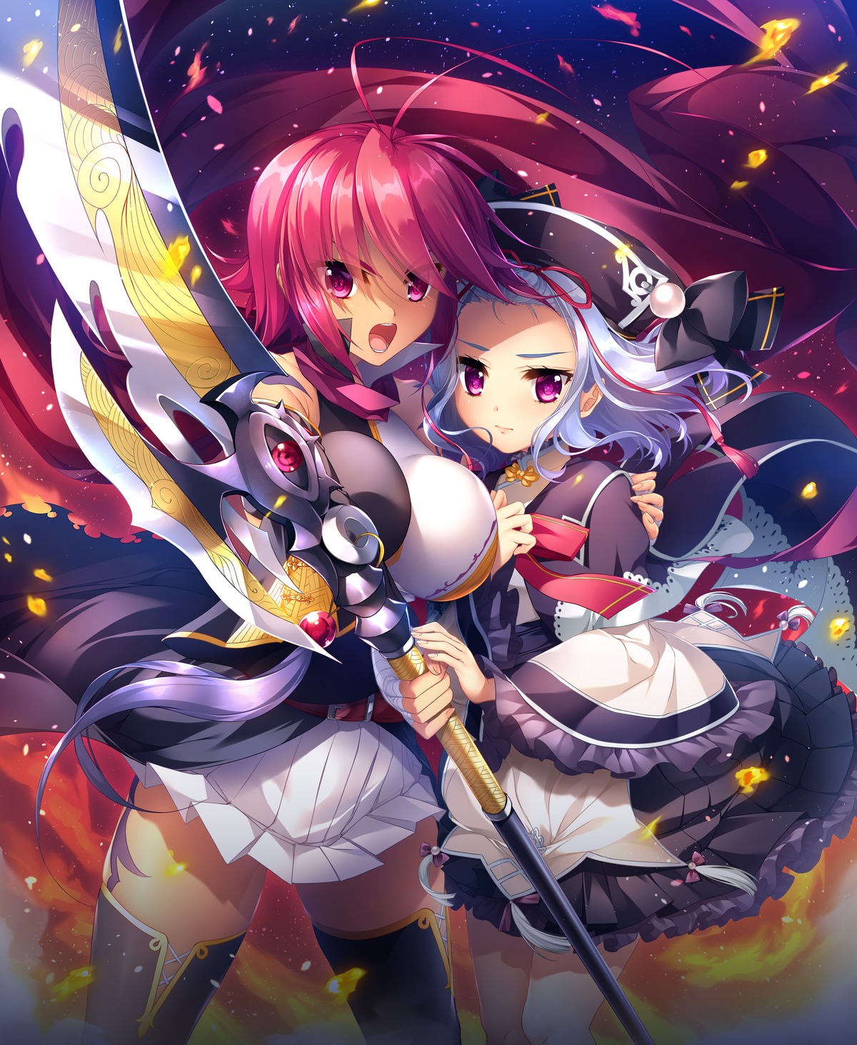 asian_clothes baseson katagiri_hinata ryofu shin_koihime_eiyuutan tattoo thighhighs toutaku weapon