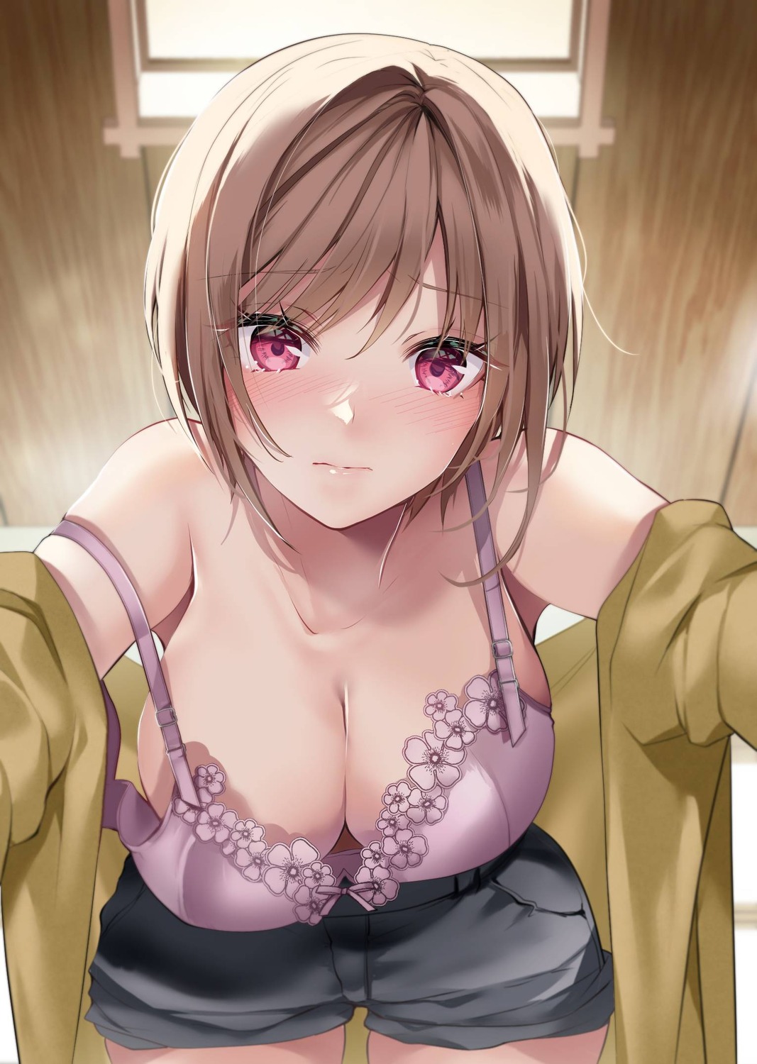 akatsuki_hijiri bra open_shirt wardrobe_malfunction