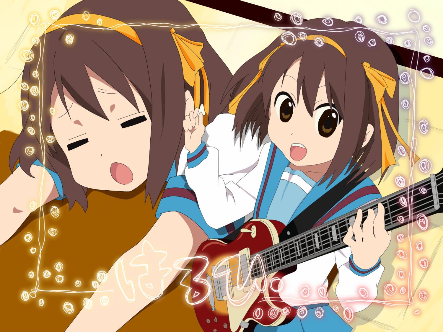 ayaym guitar k-on! parody seifuku suzumiya_haruhi suzumiya_haruhi_no_yuuutsu wallpaper
