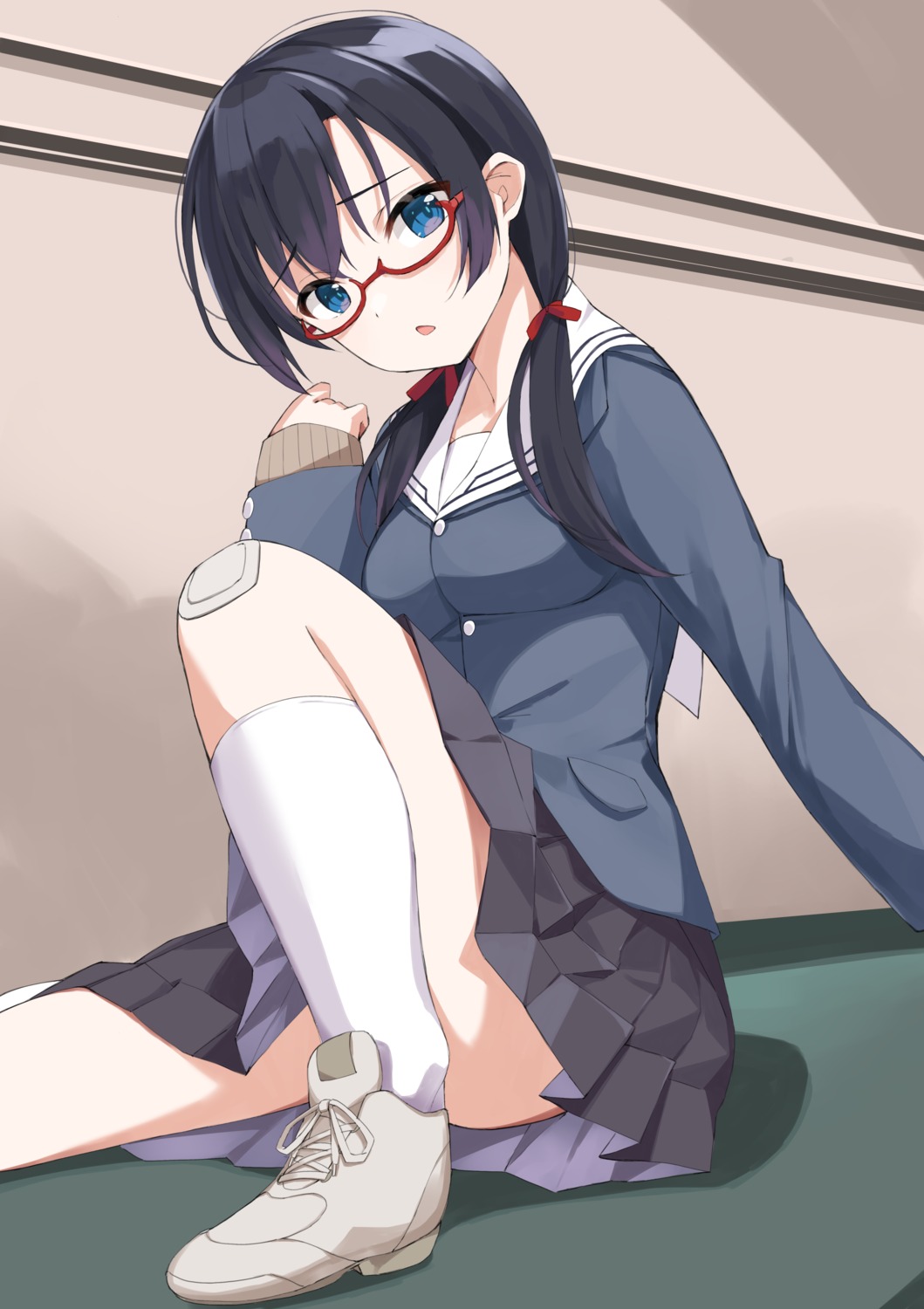 bandaid marie_(pixiv31942978) megane seifuku