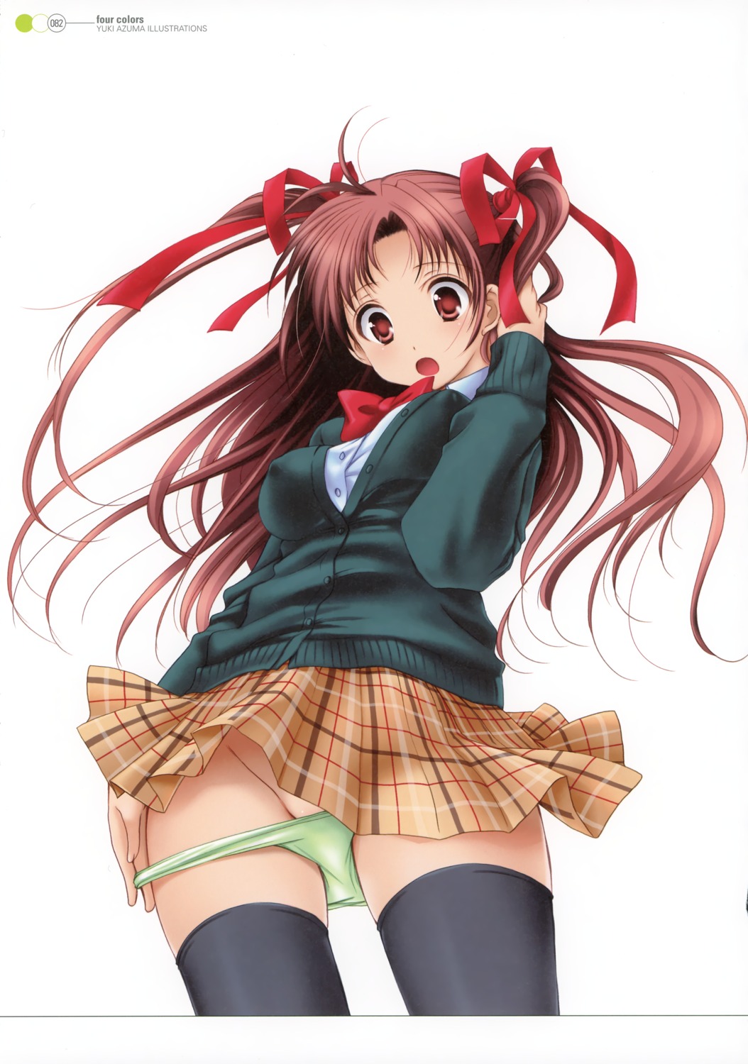 azuma_yuki erect_nipples pantsu panty_pull seifuku thighhighs