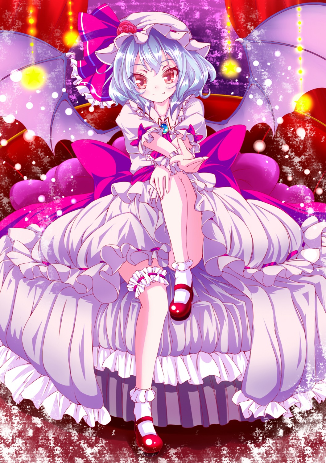 ayane00miria garter heels remilia_scarlet touhou wings