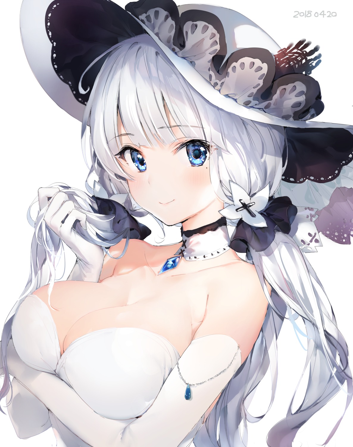 azur_lane breast_hold cleavage illustrious_(azur_lane) umibouzu