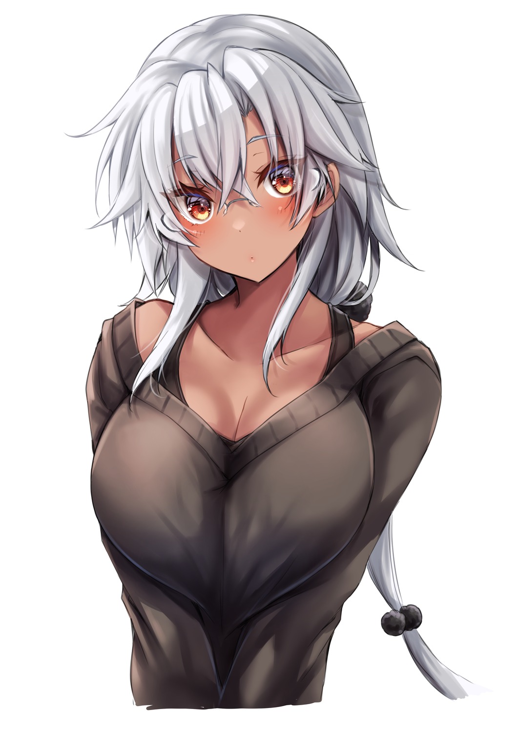 cleavage kantai_collection mashiro_yukiya megane musashi_(kancolle) sweater