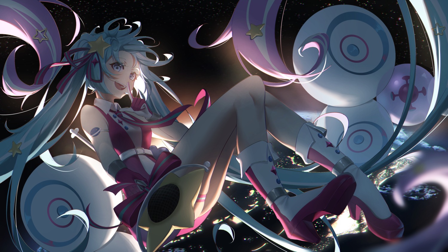 garter hatsune_miku heels magical_mirai tagme vocaloid wallpaper