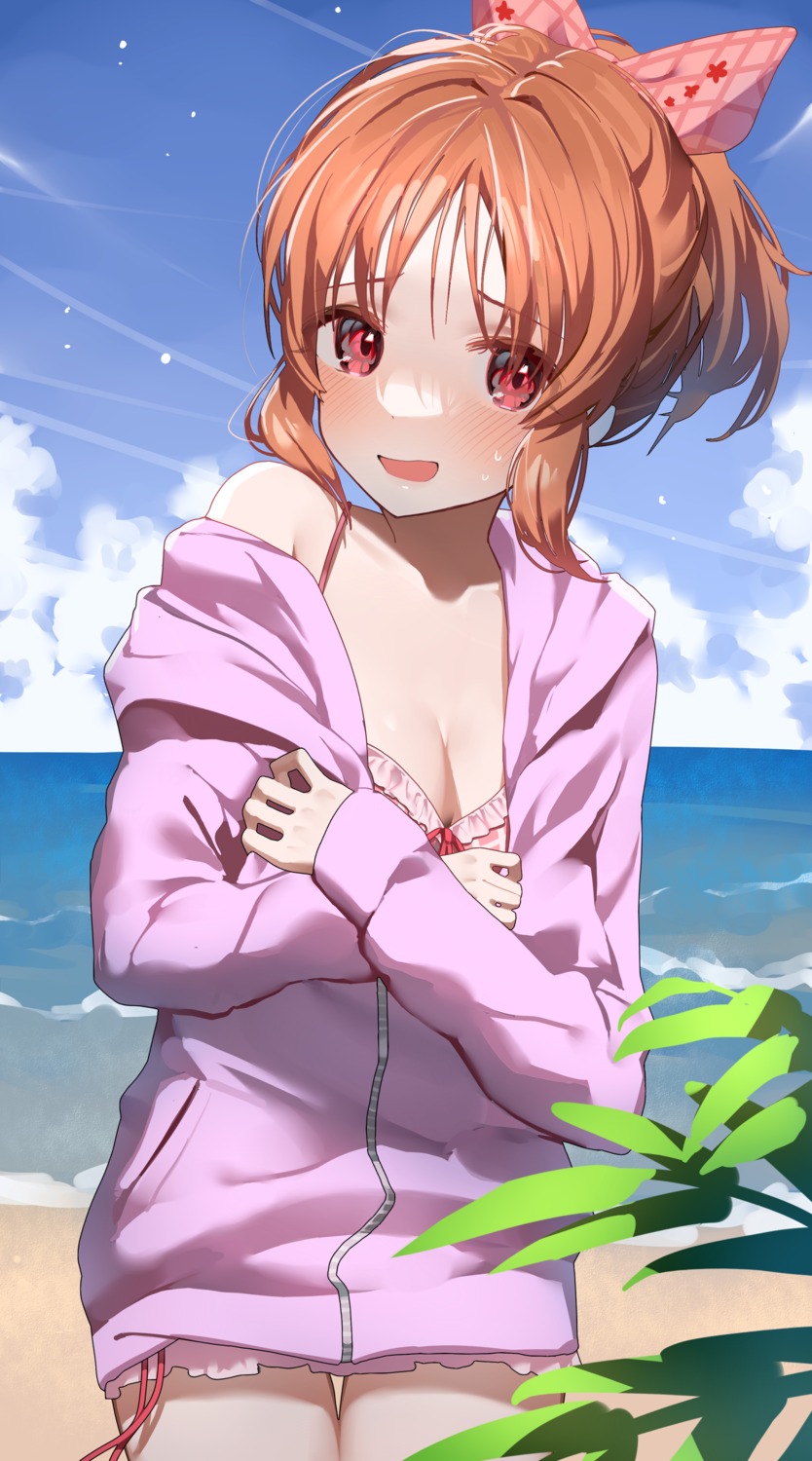 abe_nana bikini_top ningen_mame open_shirt swimsuits the_idolm@ster the_idolm@ster_cinderella_girls