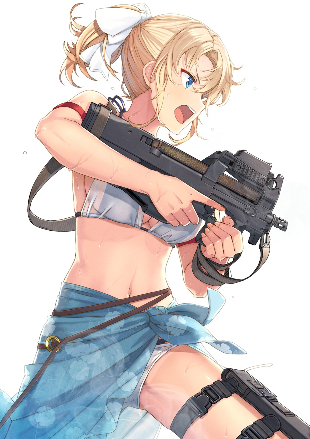 bikini garter gun itou_(onsoku_tassha) see_through swimsuits