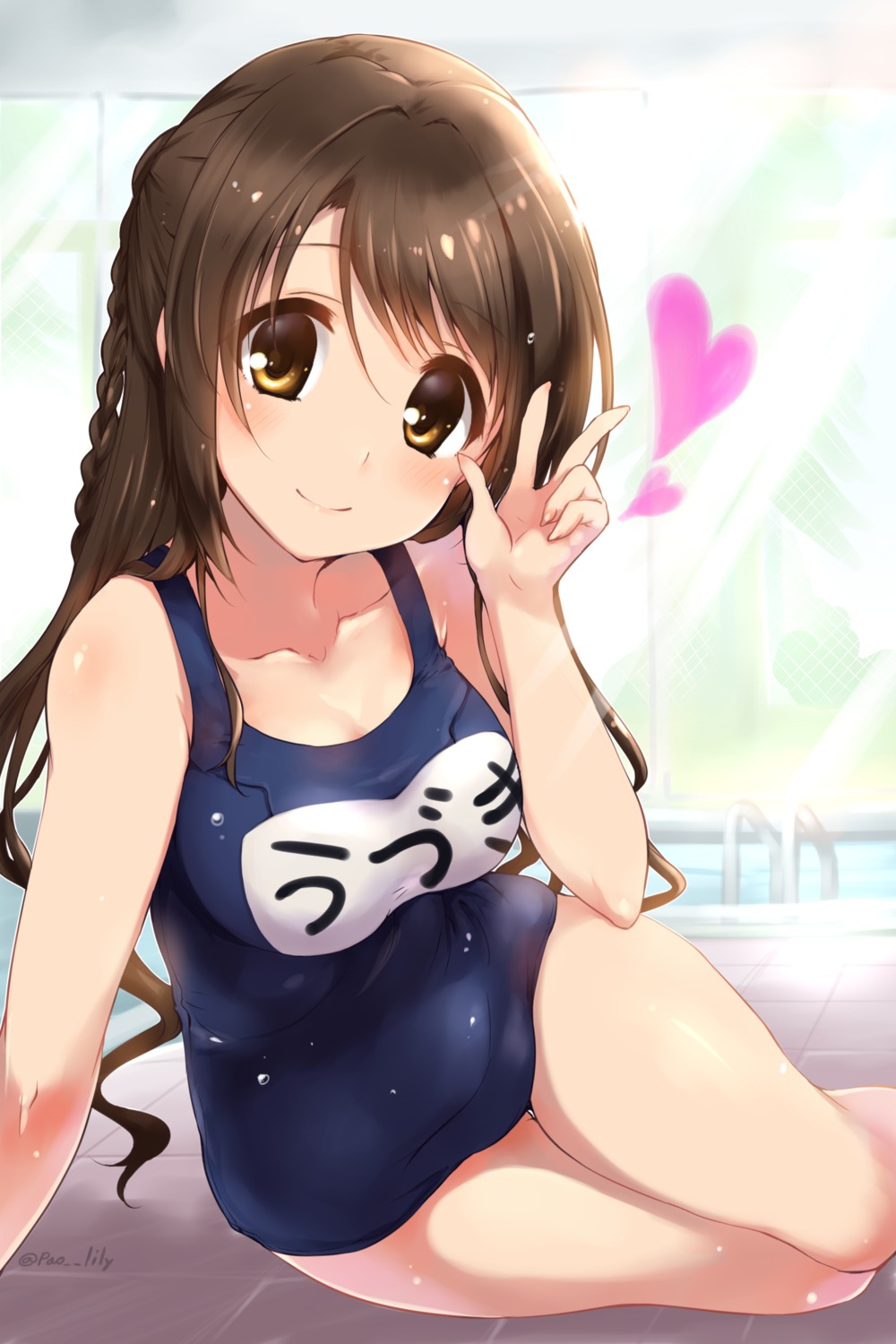 paopao school_swimsuit selfie shimamura_uzuki swimsuits the_idolm@ster the_idolm@ster_cinderella_girls