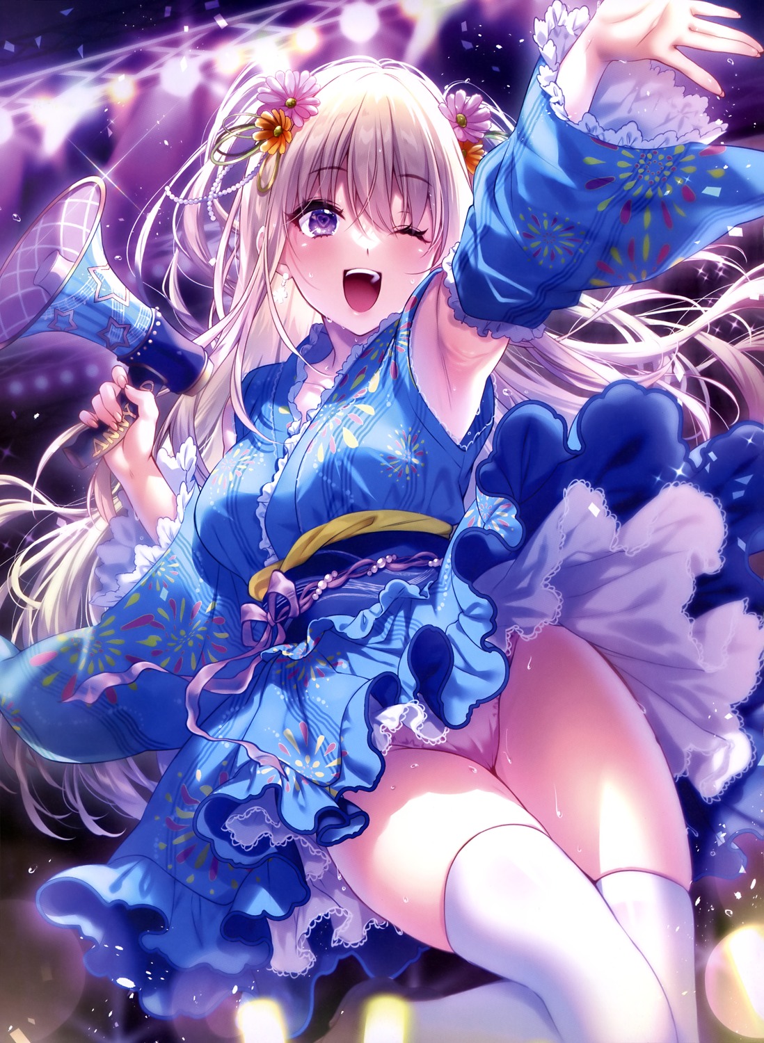 lolita_fashion pantsu skirt_lift suzushiro_atsushi thighhighs wa_lolita wet