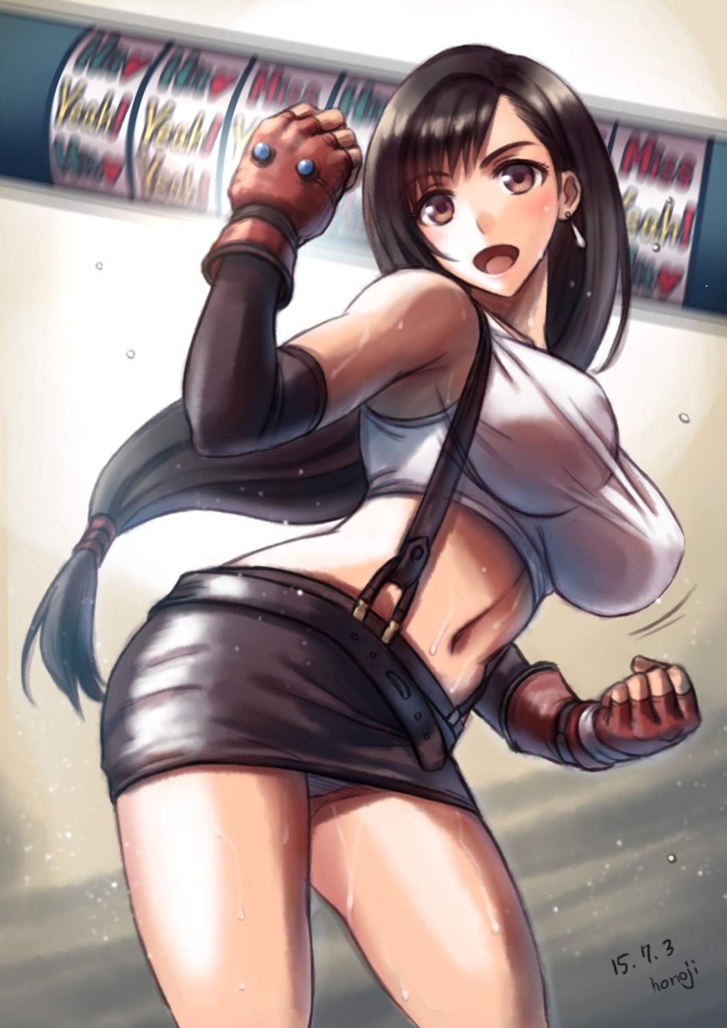 final_fantasy final_fantasy_vii honoji pantsu tifa_lockhart wet