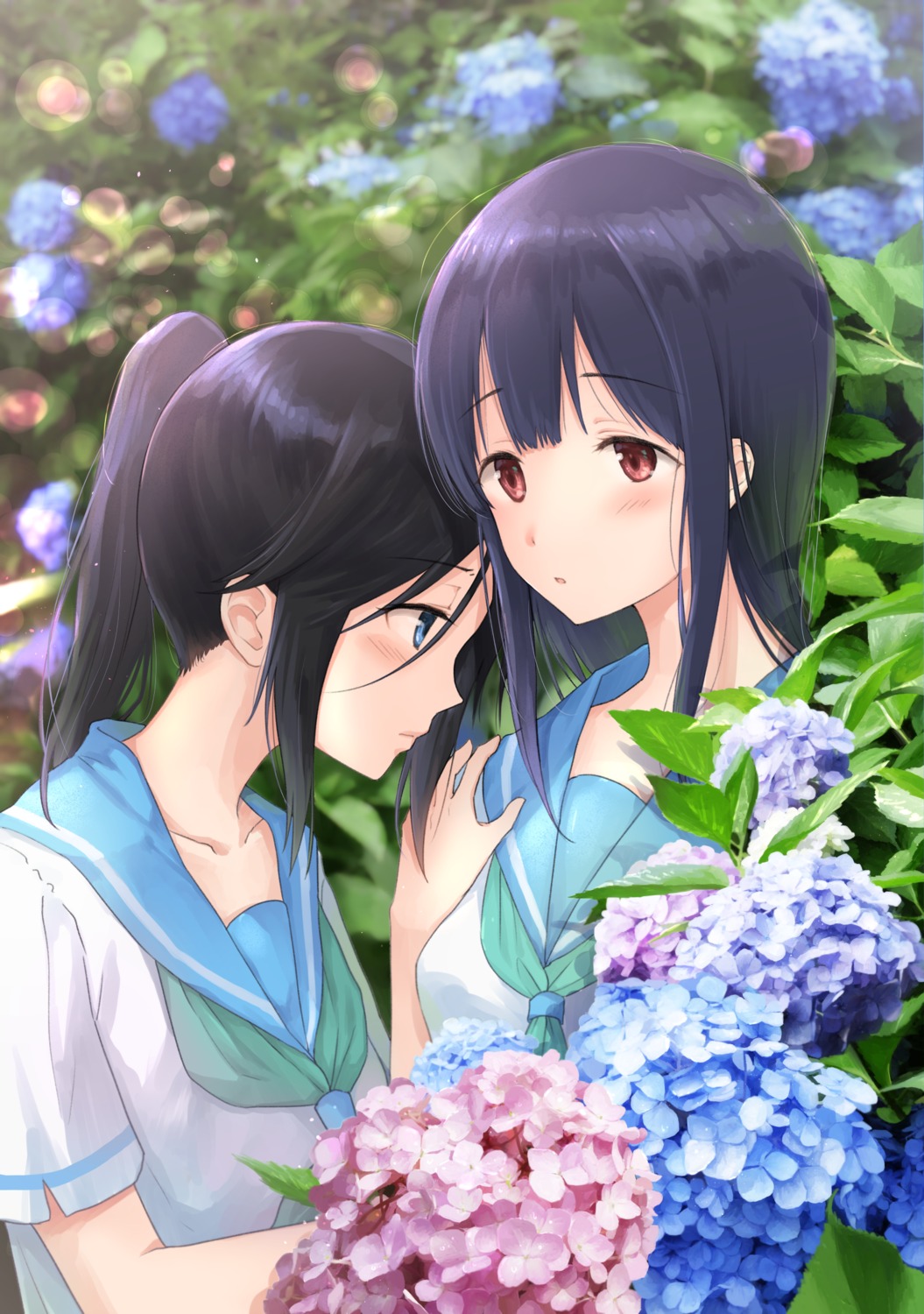 fukuroumori hibike!_euphonium kasaki_nozomi seifuku yoroizuka_mizore yuri