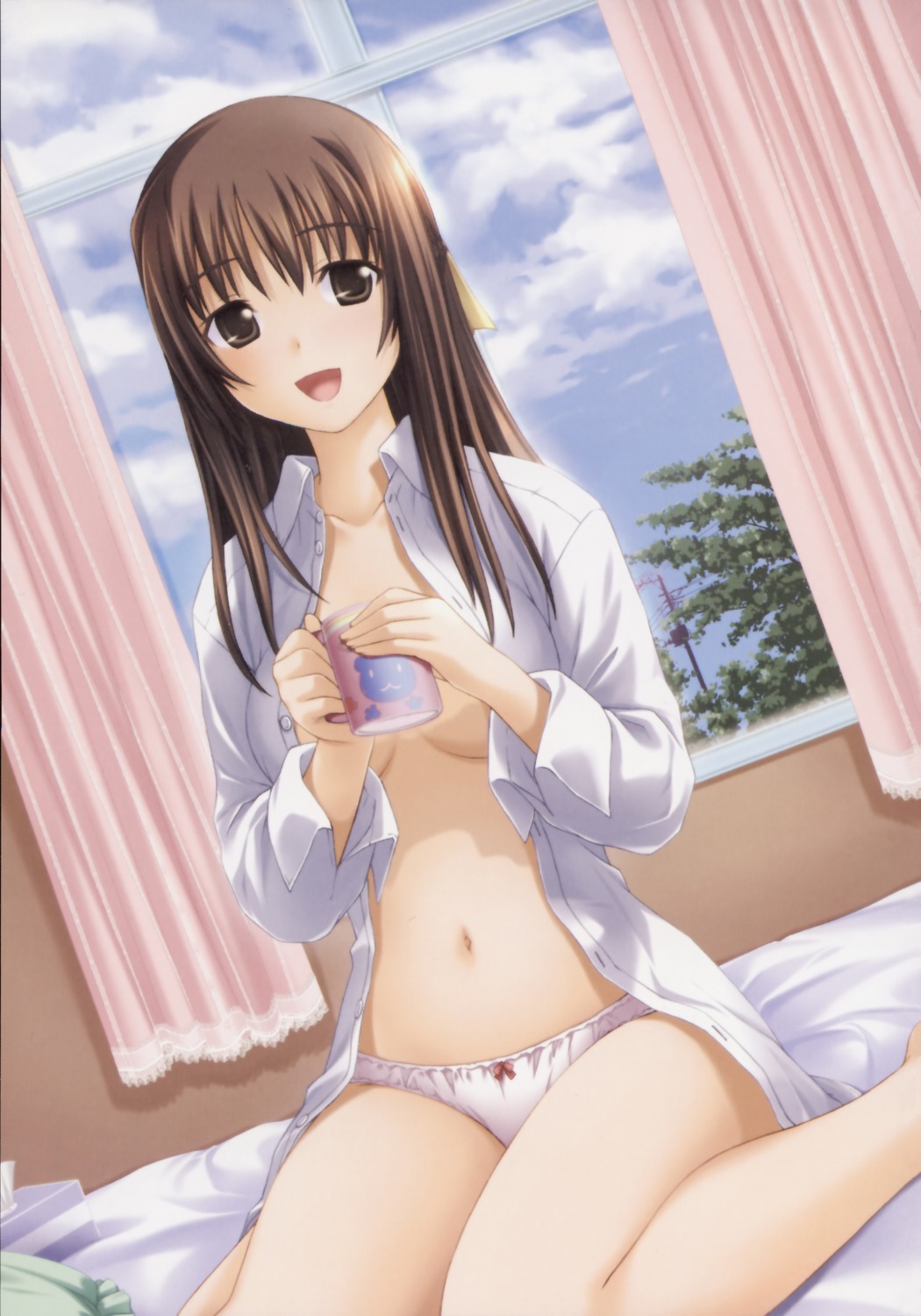 dress_shirt hizuki_ayumi kawagishi_keitarou no_bra open_shirt pantsu shin_ringetsu