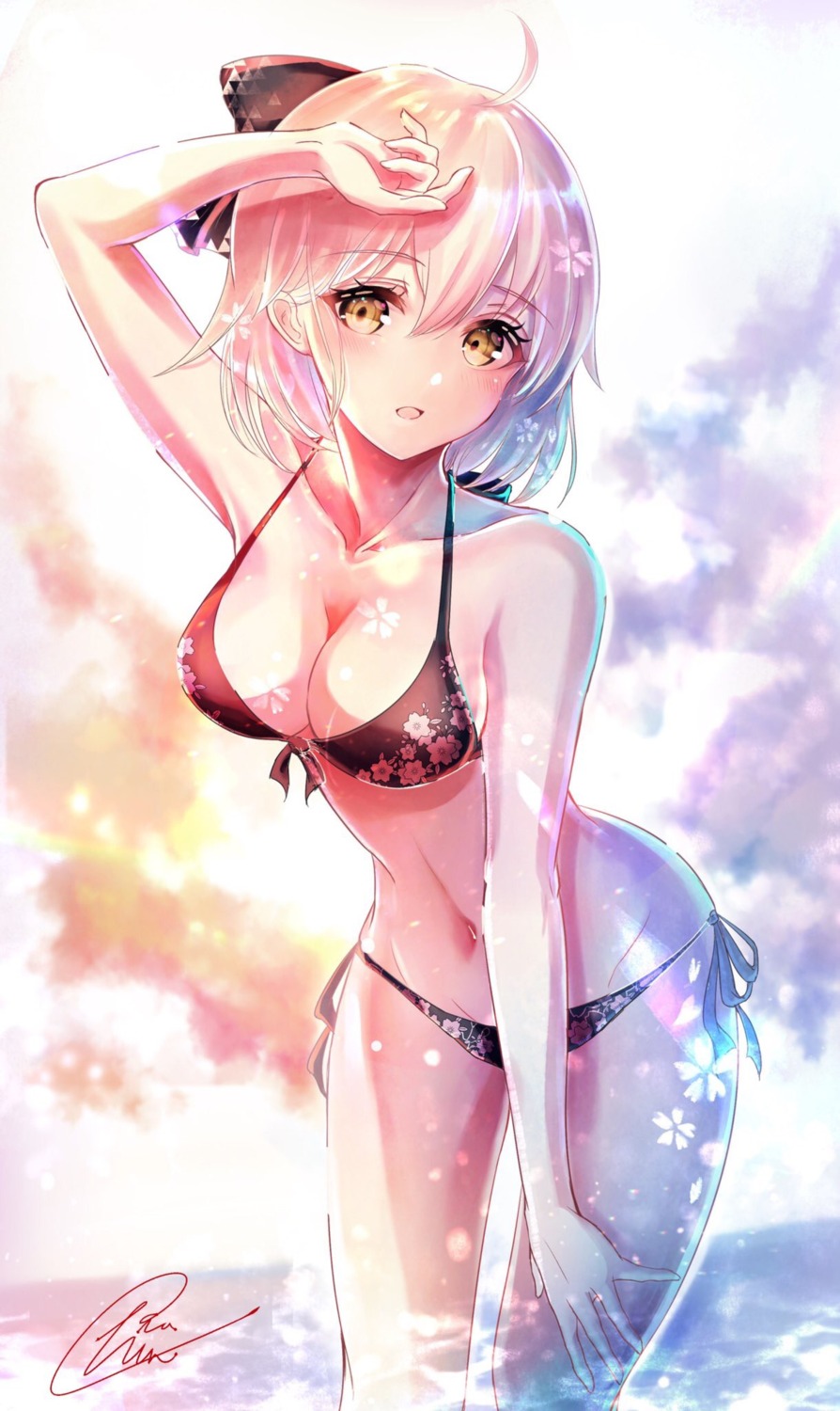 bikini chiachun0621 fate/grand_order okita_souji_(fate) swimsuits