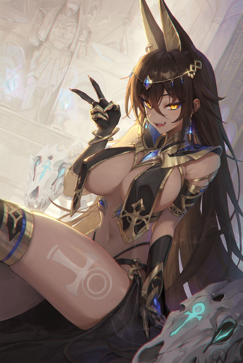 animal_ears f.k_(hs225kr) no_bra thighhighs