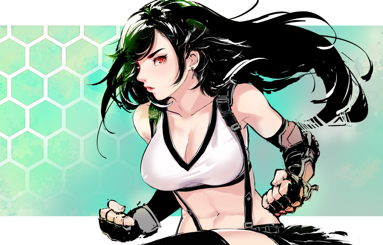 cleavage final_fantasy final_fantasy_vii robot_cat thighhighs tifa_lockhart