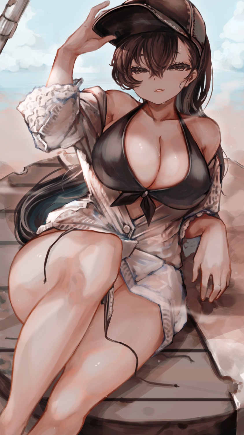 bikini open_shirt panty_pull see_through soleil_(soleilmtfbwy03) swimsuits