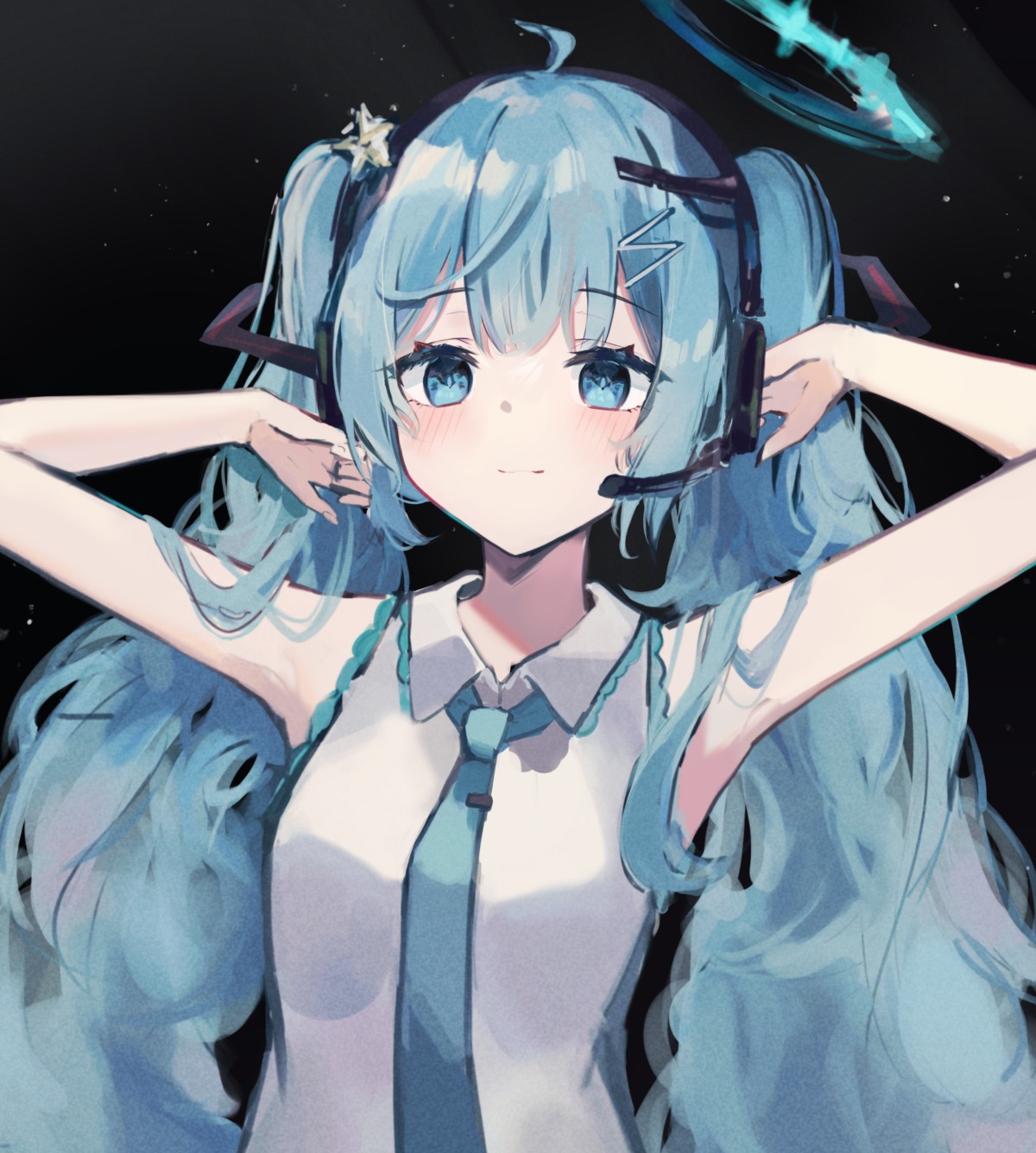 halo hatsune_miku headphones kokao358 vocaloid