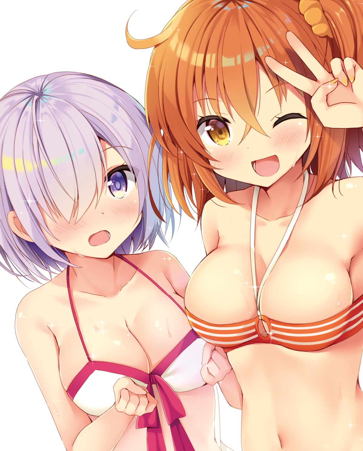 bikini_top fate/grand_order fujimaru_ritsuka_(female) mash_kyrielight mori_airi swimsuits