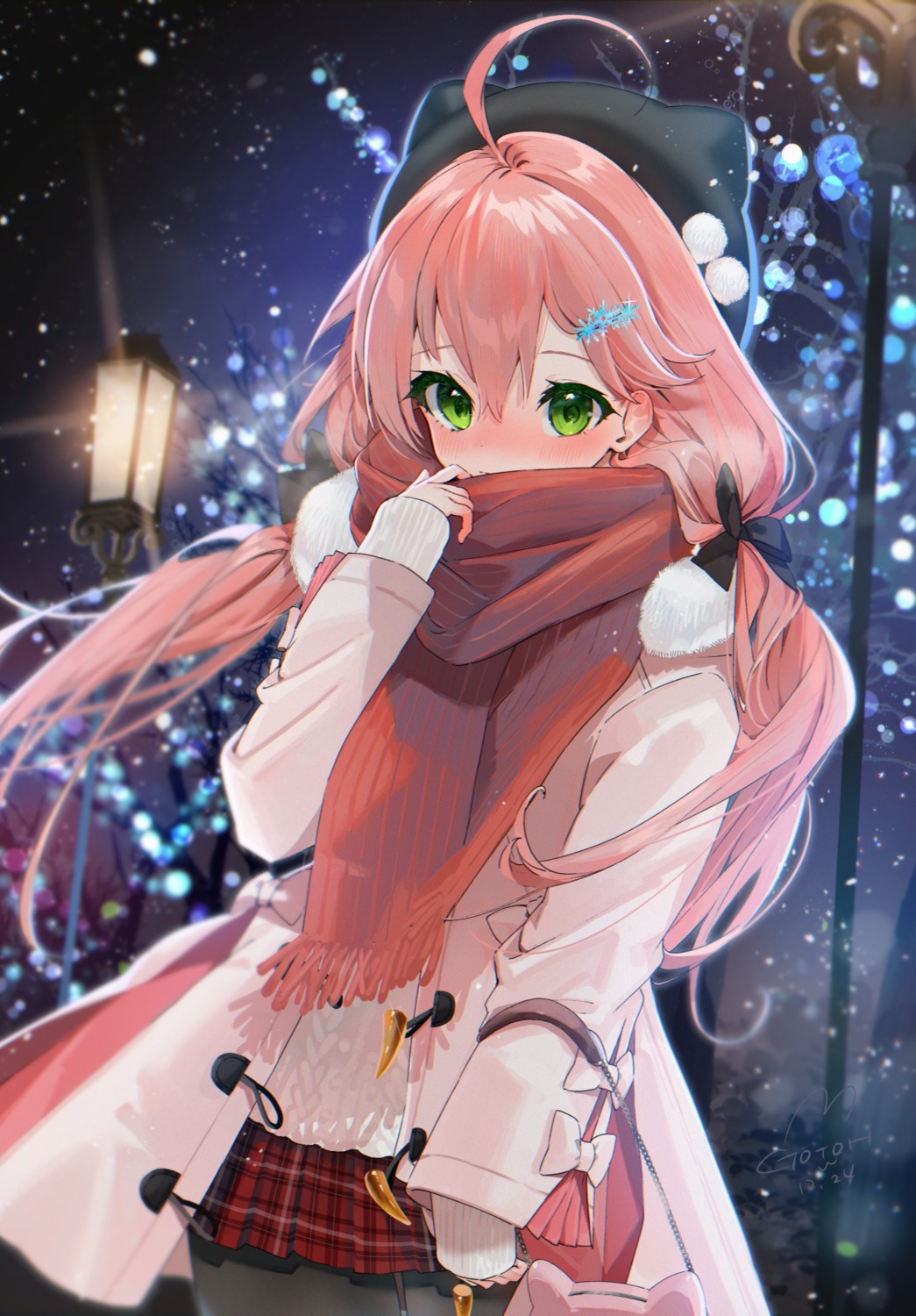 gotou_(nekocat) hololive pantyhose sakura_miko sweater